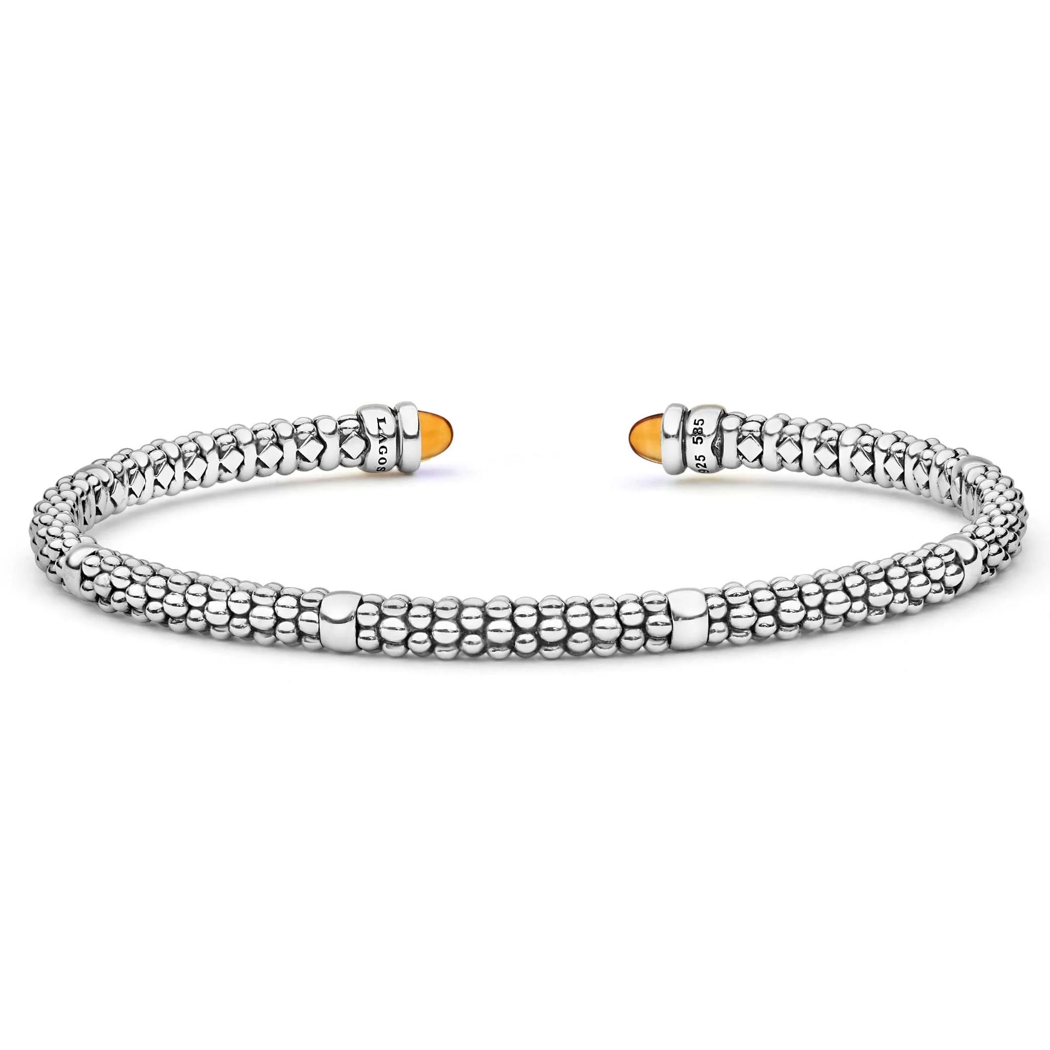 Signature Caviar Two-Tone Citrine Mini Versa Torque Bracelet | 3mm - Image 2