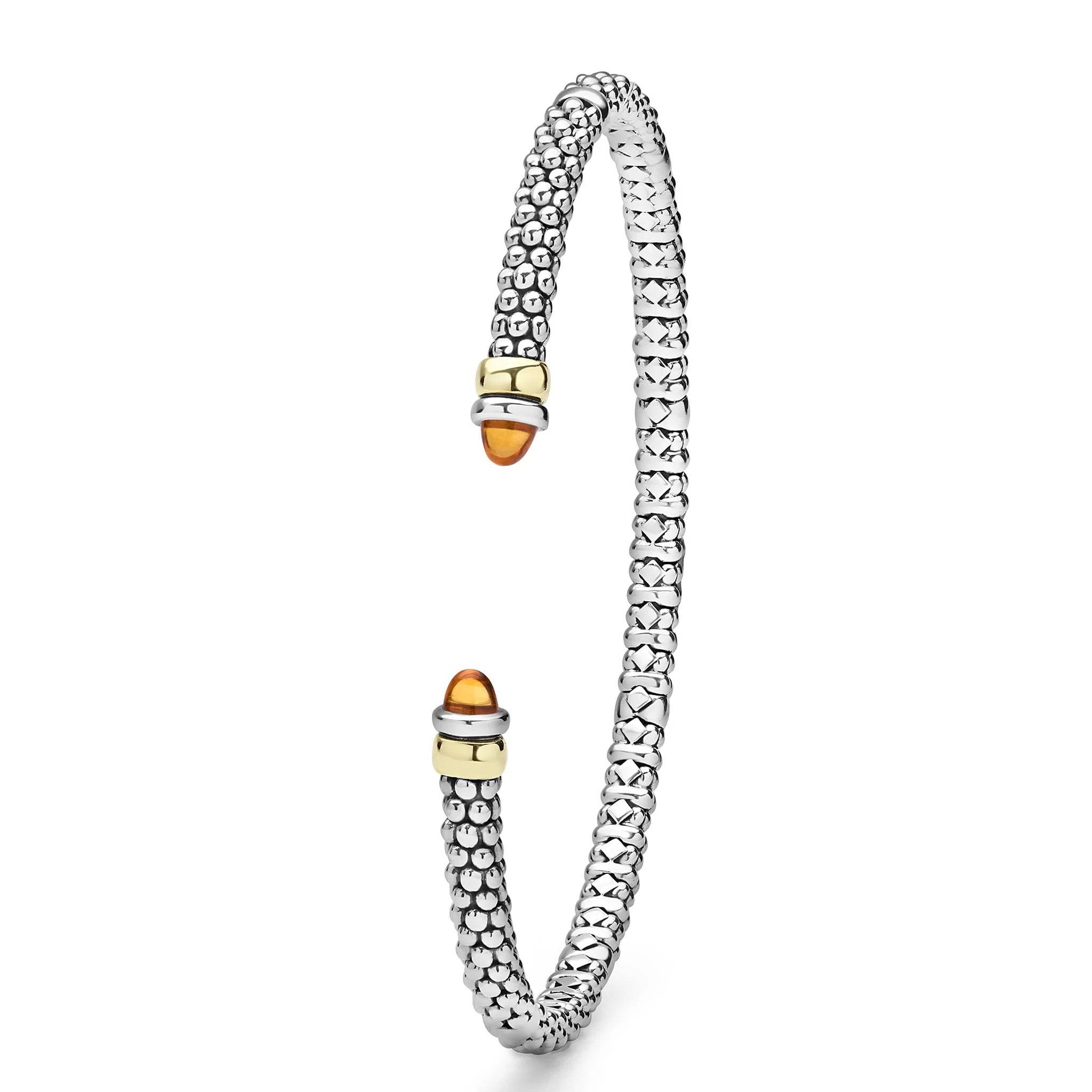 Signature Caviar Two-Tone Citrine Mini Versa Torque Bracelet | 3mm - Image 3