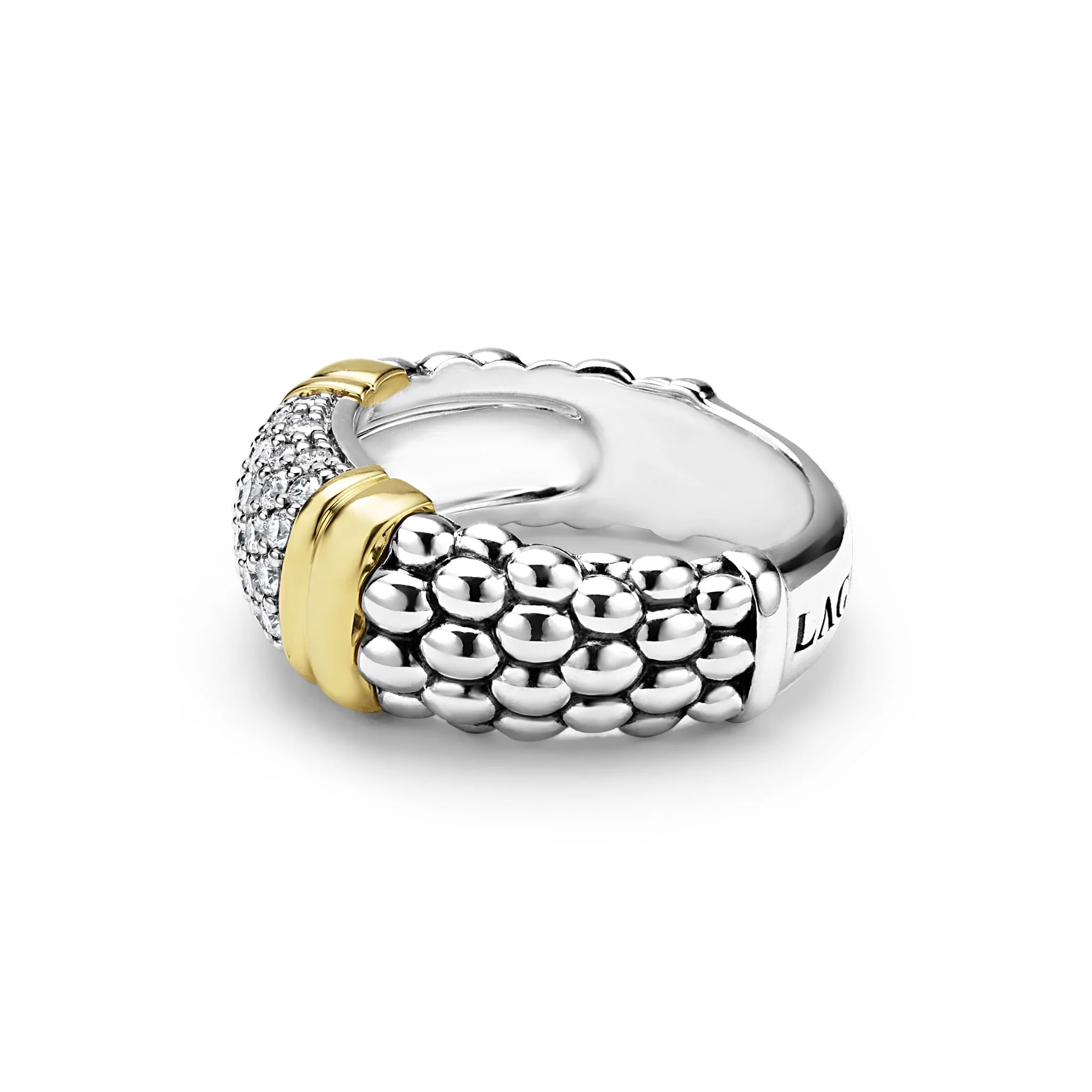 Signature Caviar Two-Tone Caviar Diamond Ring | 9mm - Image 3