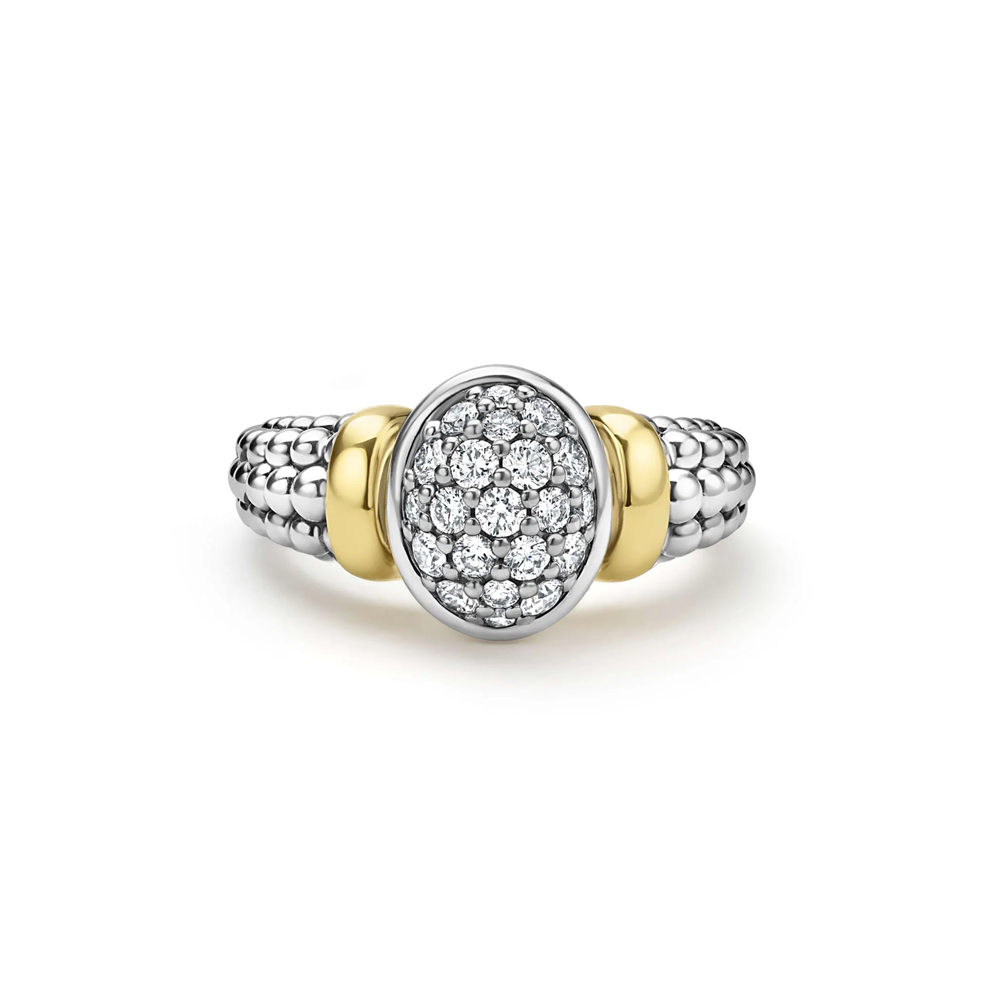Signature Caviar Two-Tone Oval Caviar Diamond Ring - Image 5