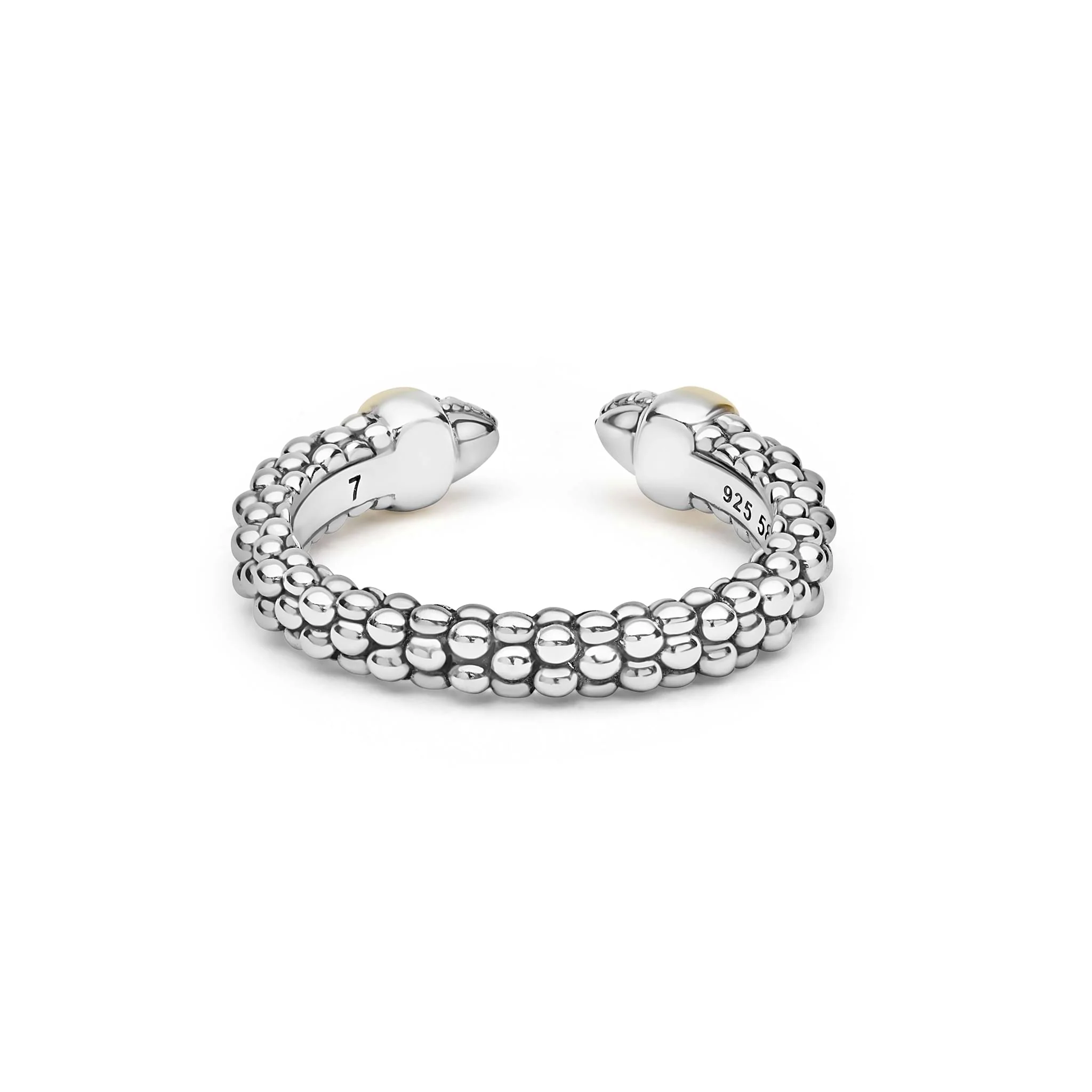 Signature Caviar Two-Tone Diamond Mini Versa Stacking Ring - Image 3