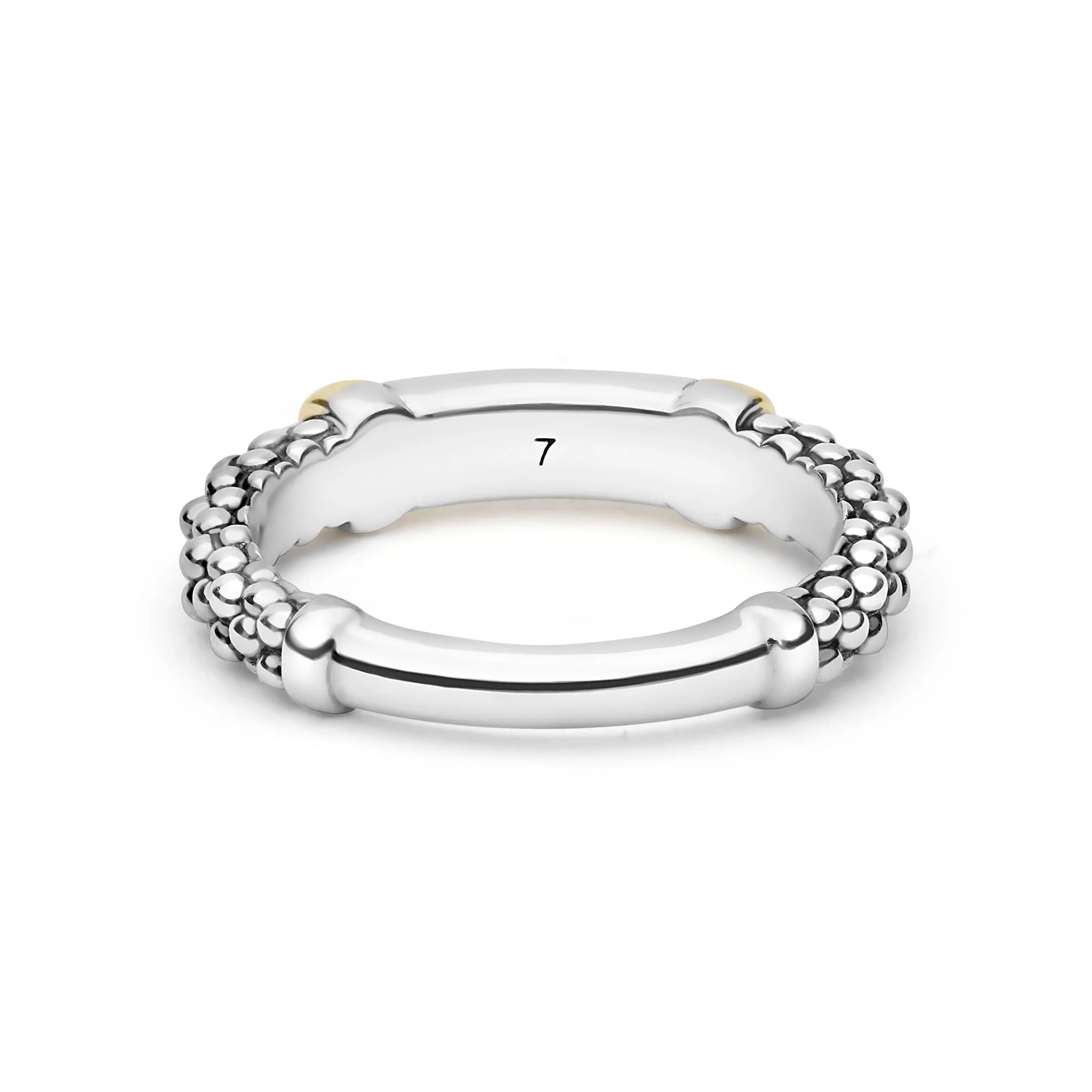 Signature Caviar Two-Tone Medium Diamond Station Ring - Image 3