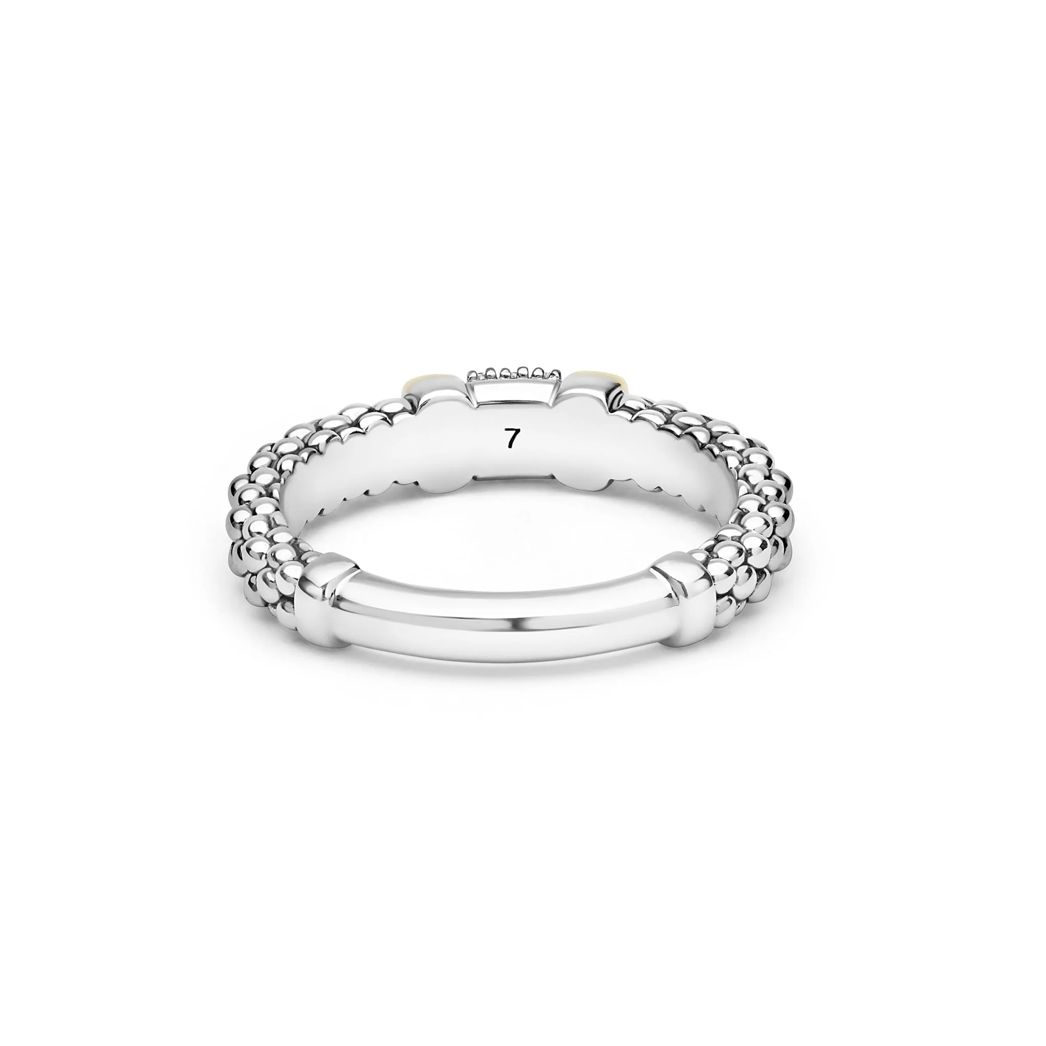 Signature Caviar Two-Tone Small Diamond Station Ring - Image 3