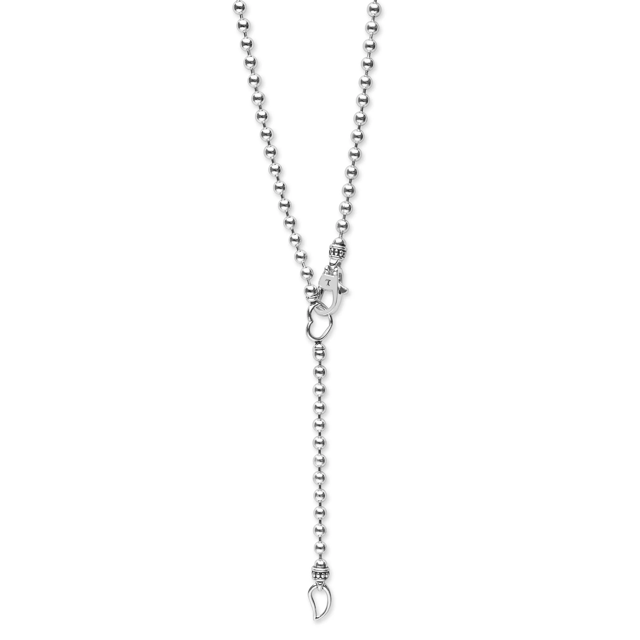 Signature Caviar Silver Interlocking Diamond Pendant Necklace - Image 5