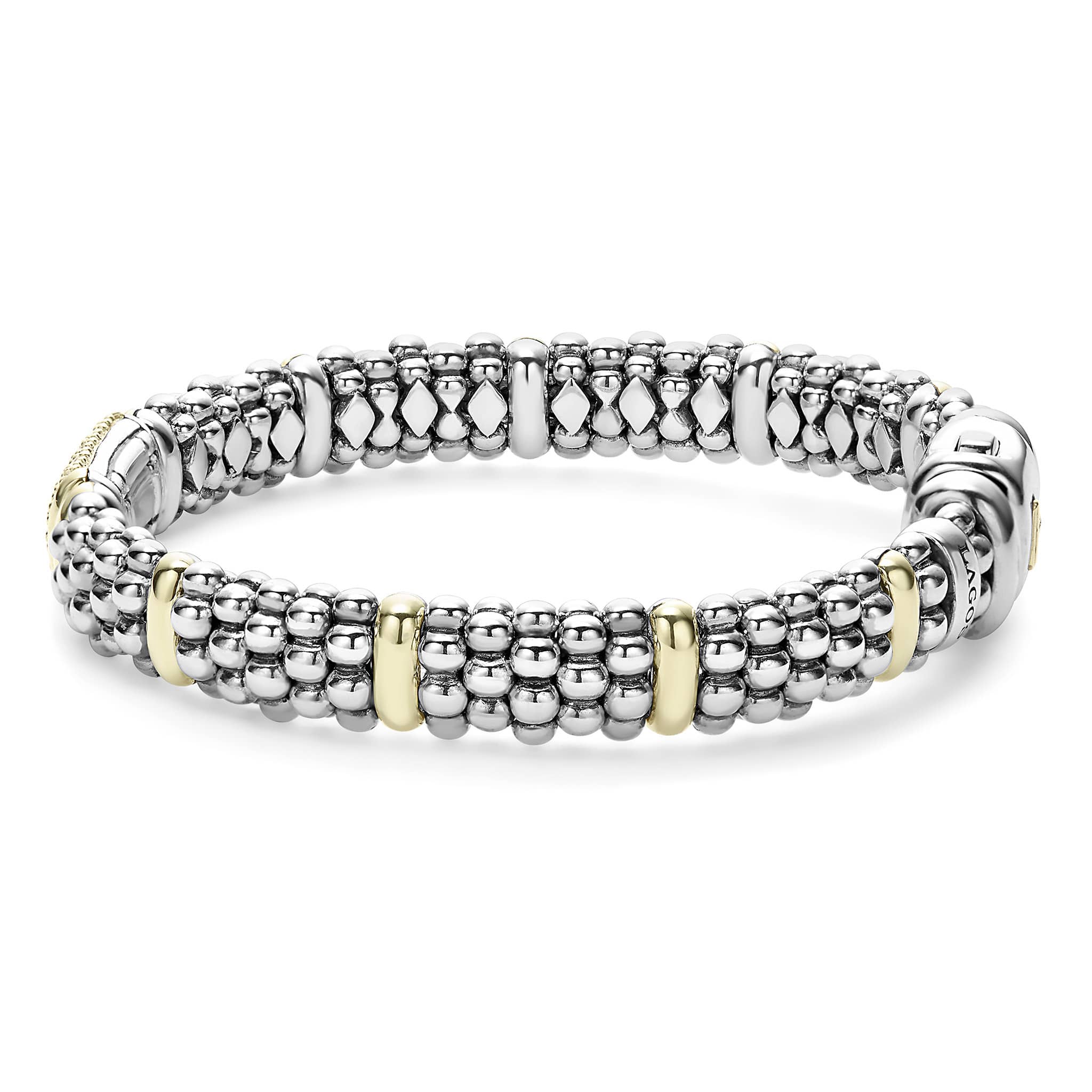 Signature Caviar Two-Tone Caviar Diamond Bracelet | 9mm - Image 4