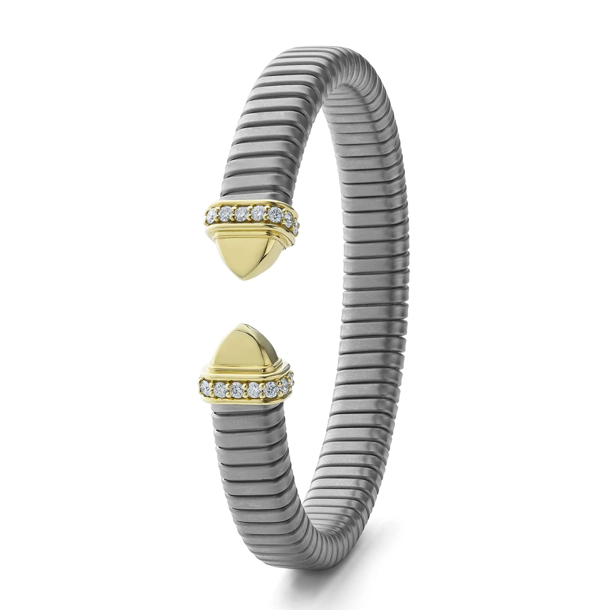 Signature Caviar Titanium Diamond Cuff Bracelet | 9mm - Image 5