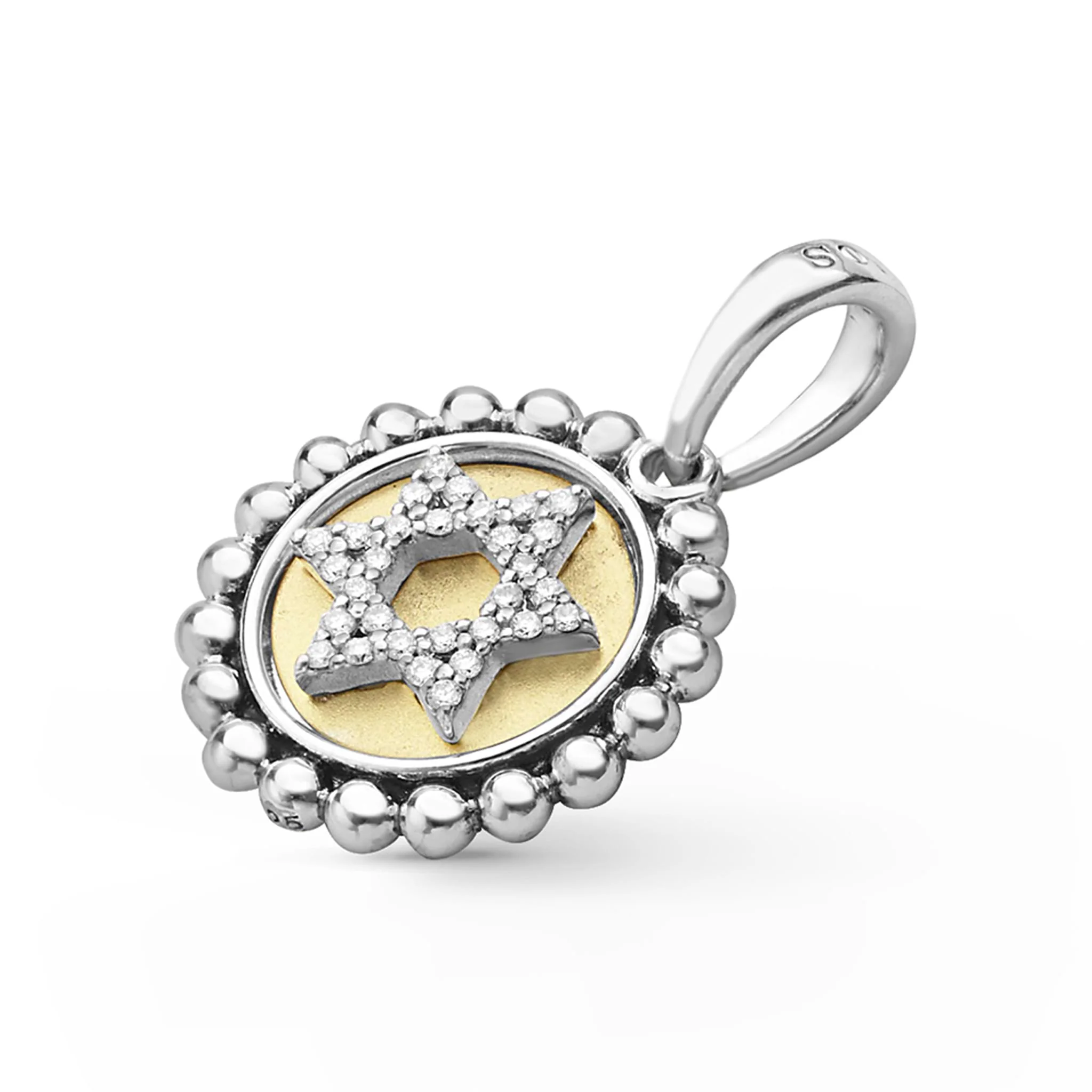 Signature Caviar Two-Tone Star of David Diamond Charm - Image 3