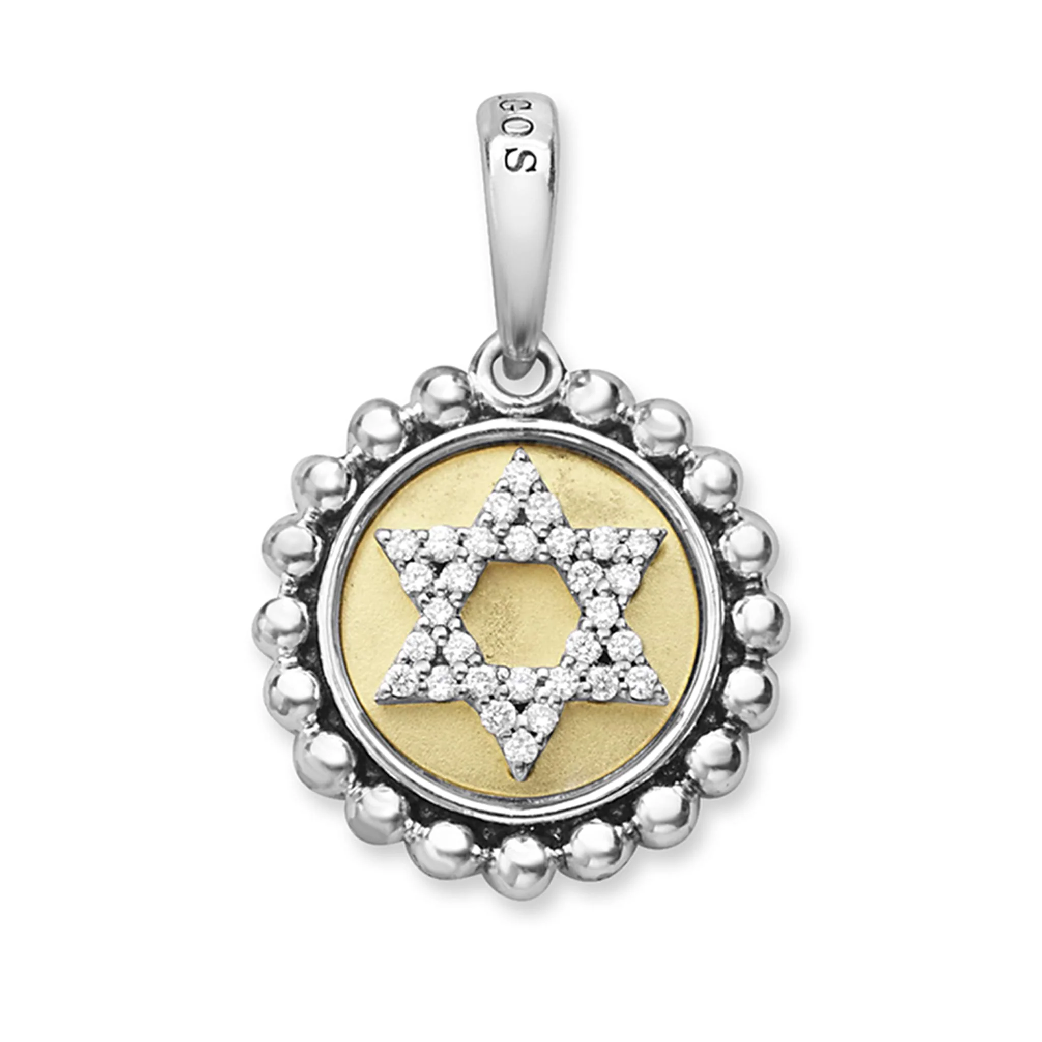 Signature Caviar Two-Tone Star of David Diamond Charm