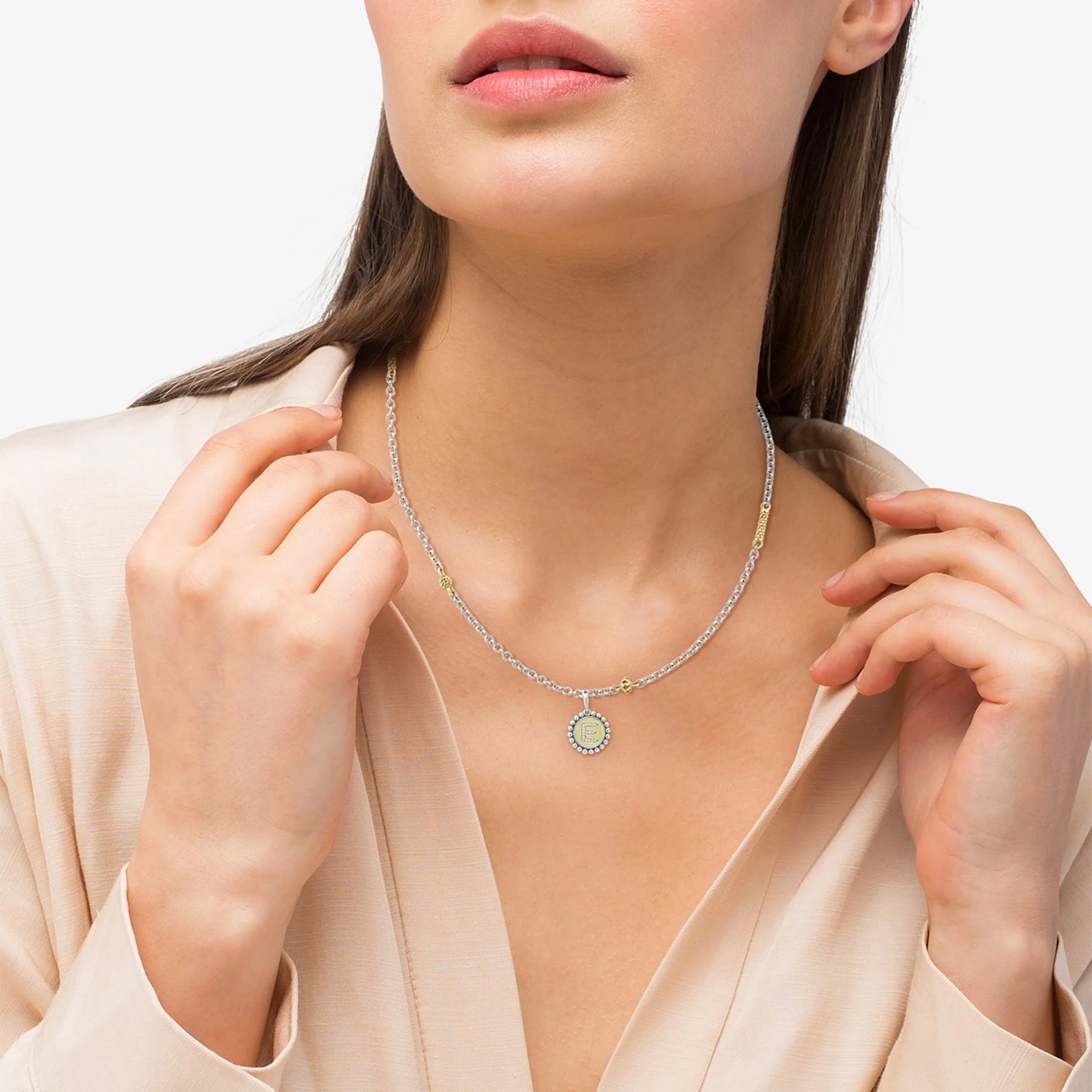 Signature Caviar Diamond E Initial Charm - Image 2