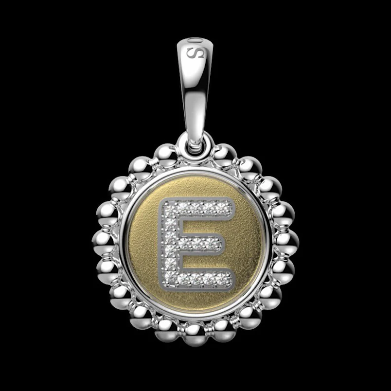 Signature Caviar Diamond E Initial Charm - Image 5