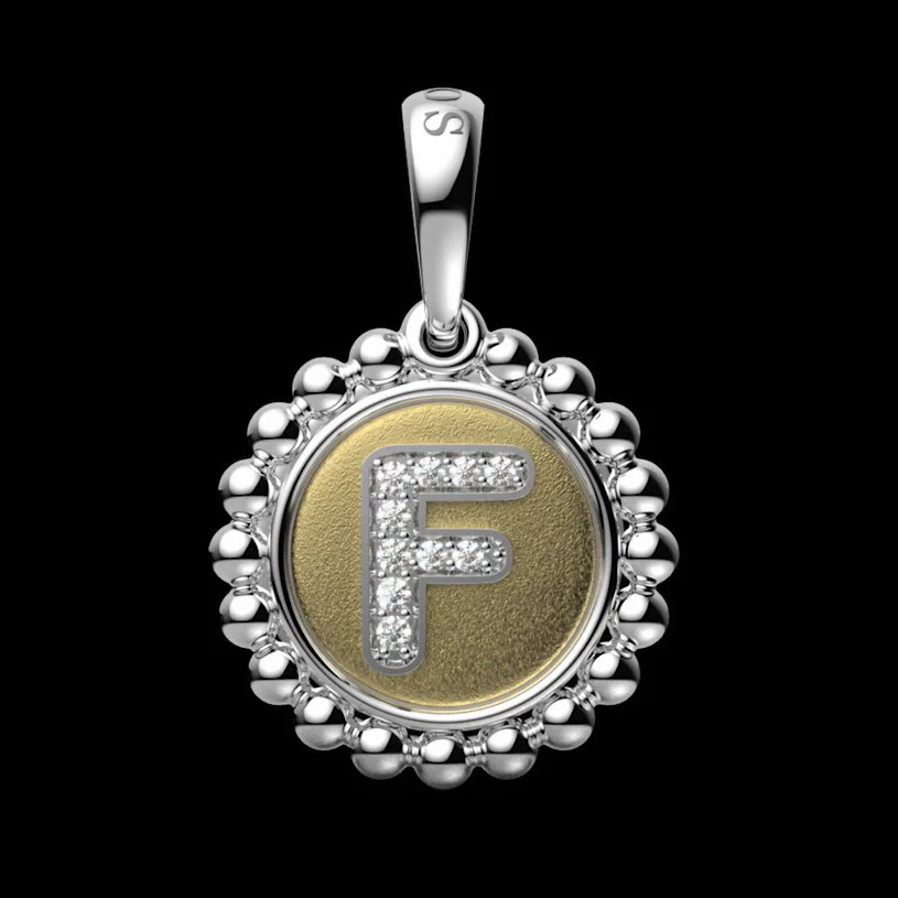Signature Caviar Diamond F Initial Charm - Image 5