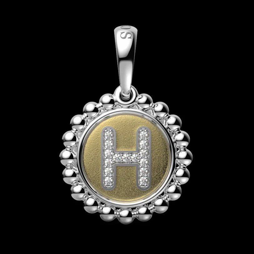 Signature Caviar Diamond H Initial Charm - Image 5