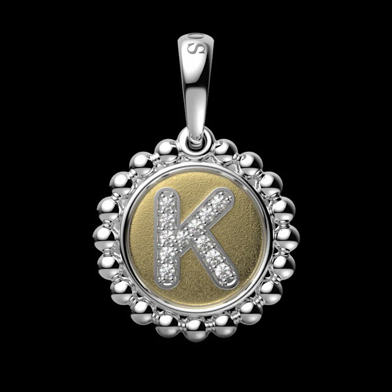 Signature Caviar Diamond K Initial Charm - Image 5