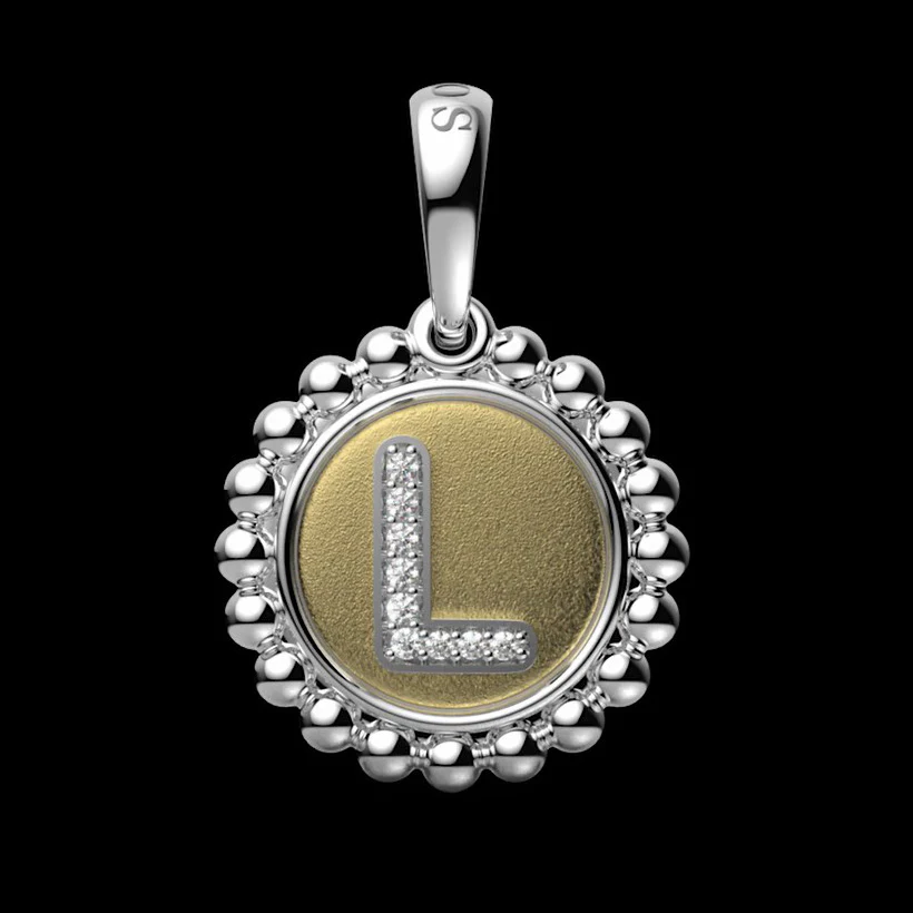 Signature Caviar Diamond L Initial Charm - Image 5