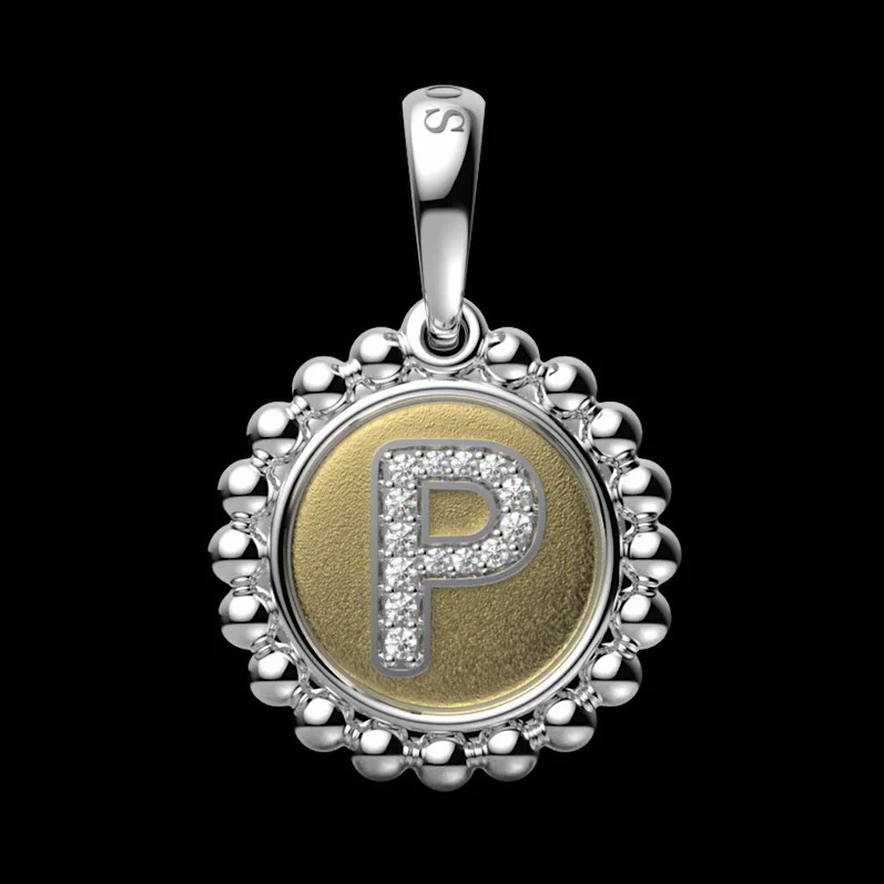 Signature Caviar Diamond P Initial Charm - Image 5