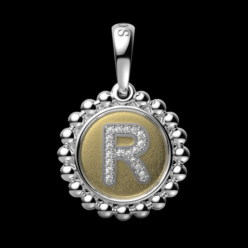 Signature Caviar Diamond R Initial Charm - Image 5