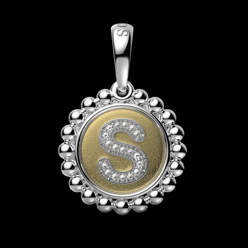 Signature Caviar Diamond S Initial Charm - Image 5