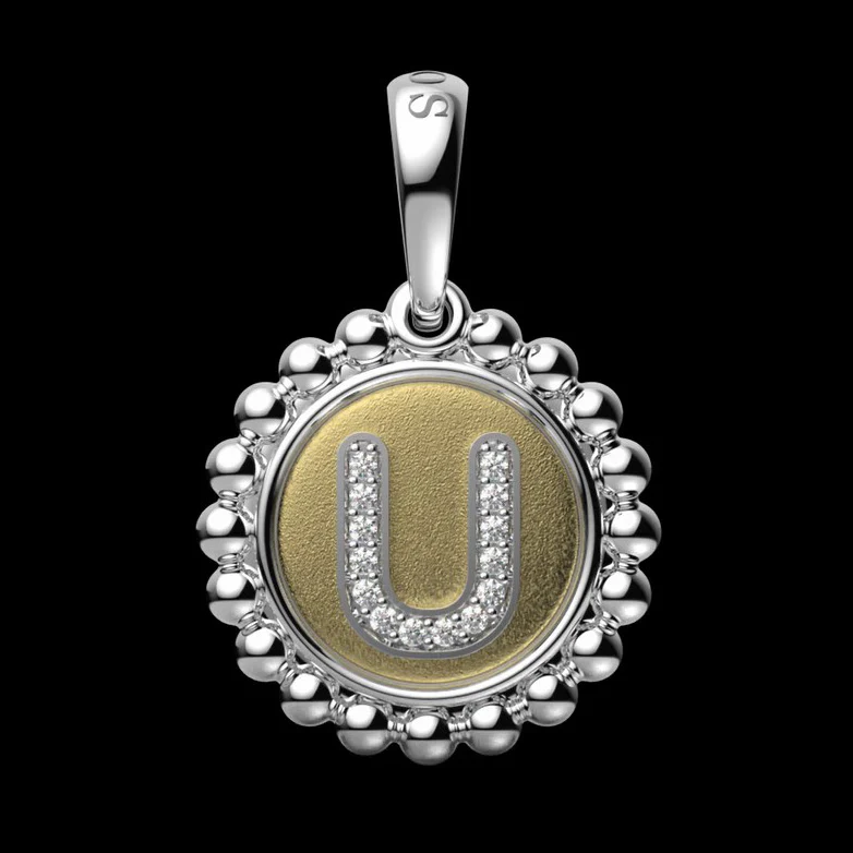 Signature Caviar Diamond U Initial Charm - Image 5