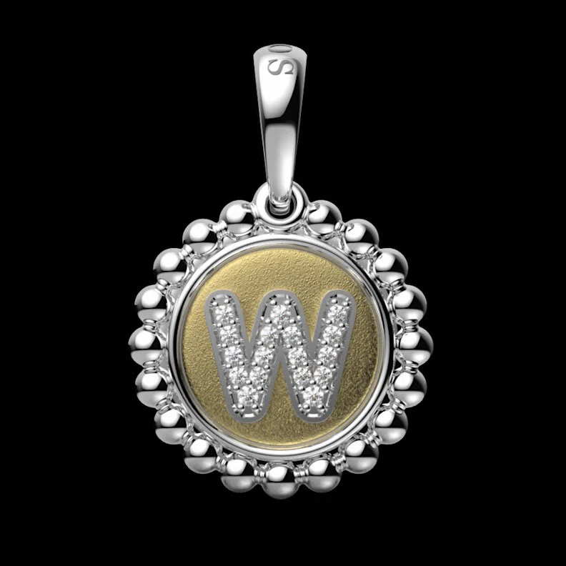 Signature Caviar Diamond W Initial Charm - Image 5