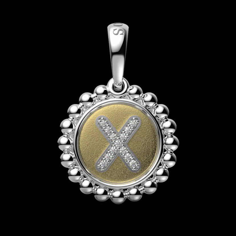 Signature Caviar Diamond X Initial Charm - Image 5