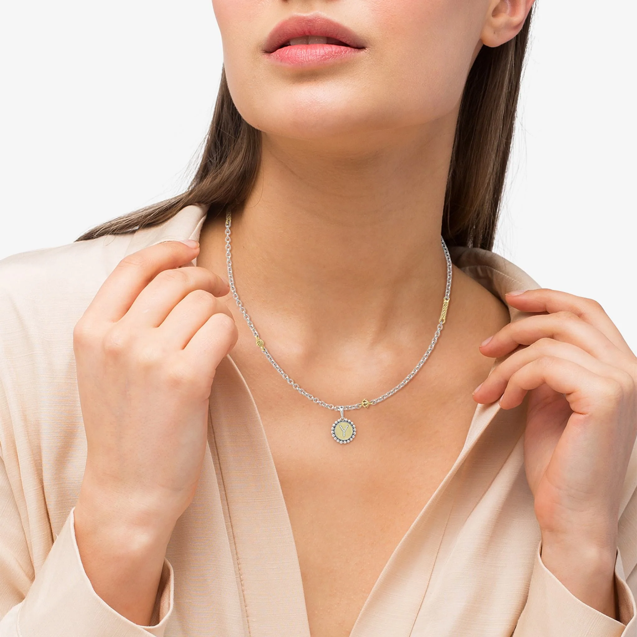 Signature Caviar Diamond Y Initial Charm - Image 2