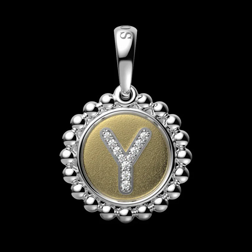 Signature Caviar Diamond Y Initial Charm - Image 5