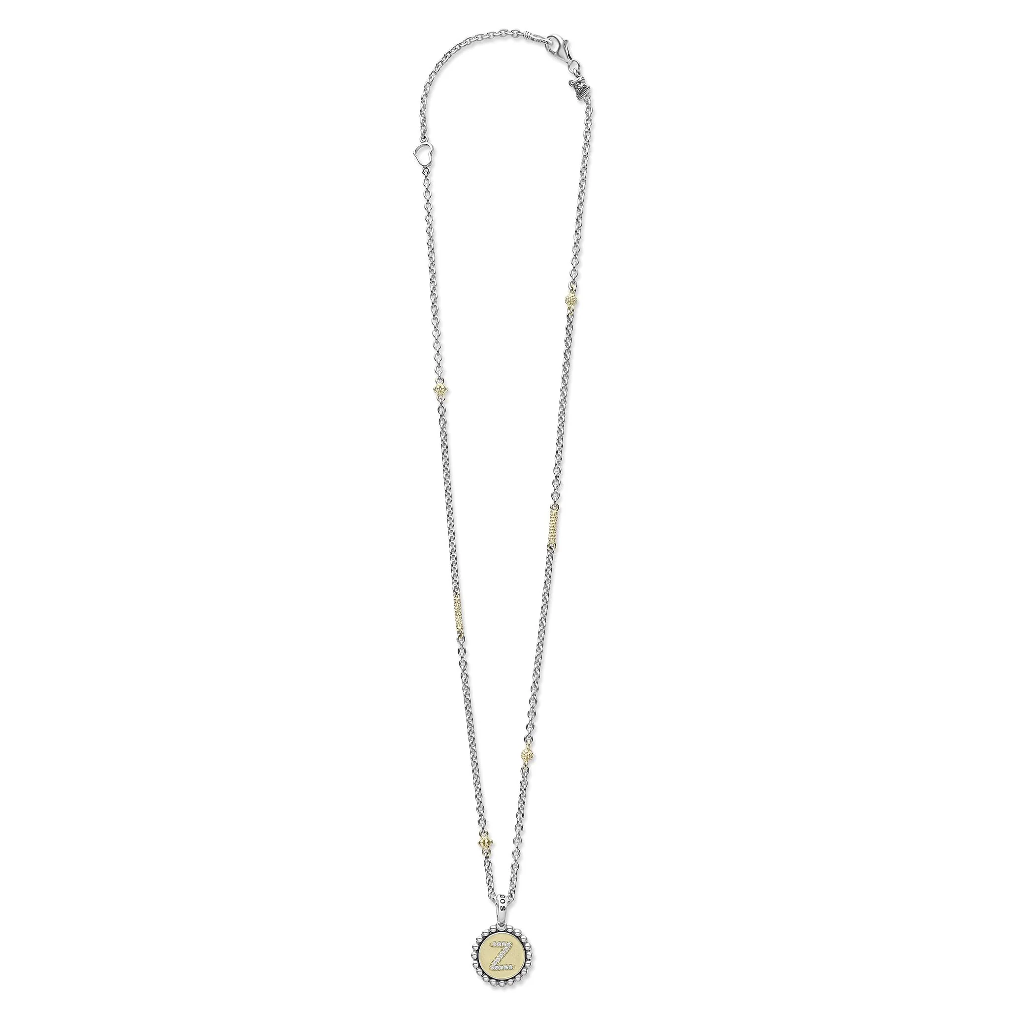 Signature Caviar Z Initial Diamond Charm Necklace - Image 3