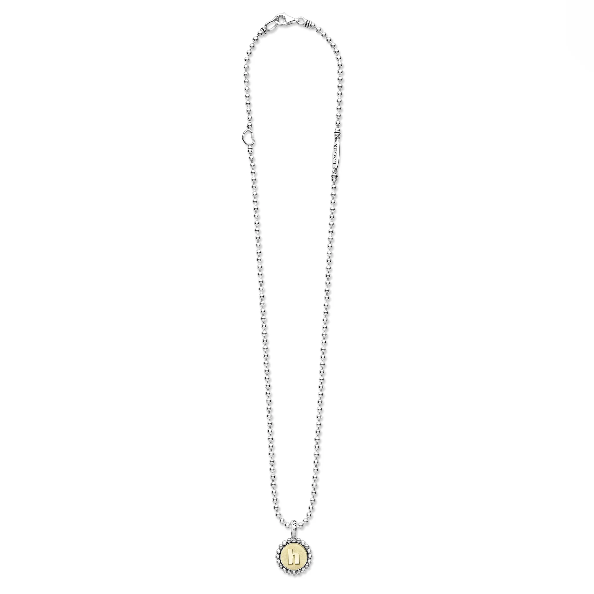 Signature Caviar H Initial Charm Necklace - Image 3