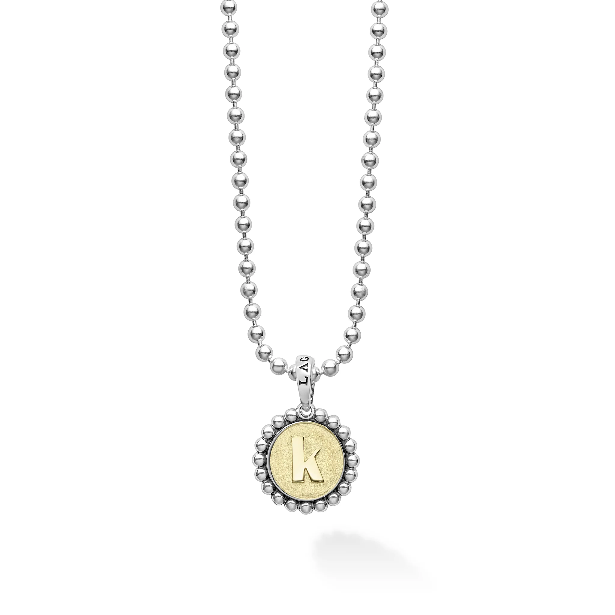 Signature Caviar K Initial Charm Necklace