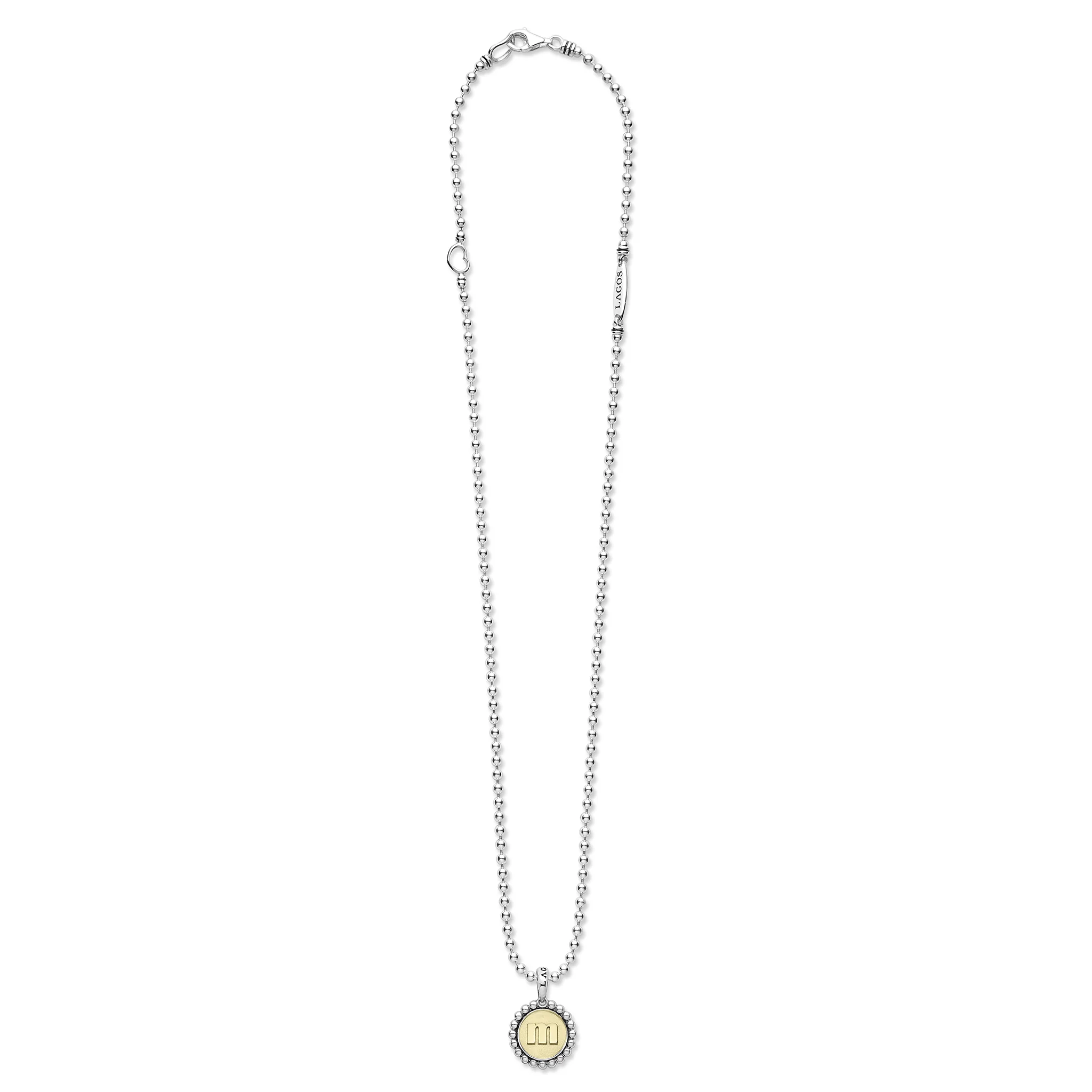 Signature Caviar M Initial Charm Necklace - Image 3