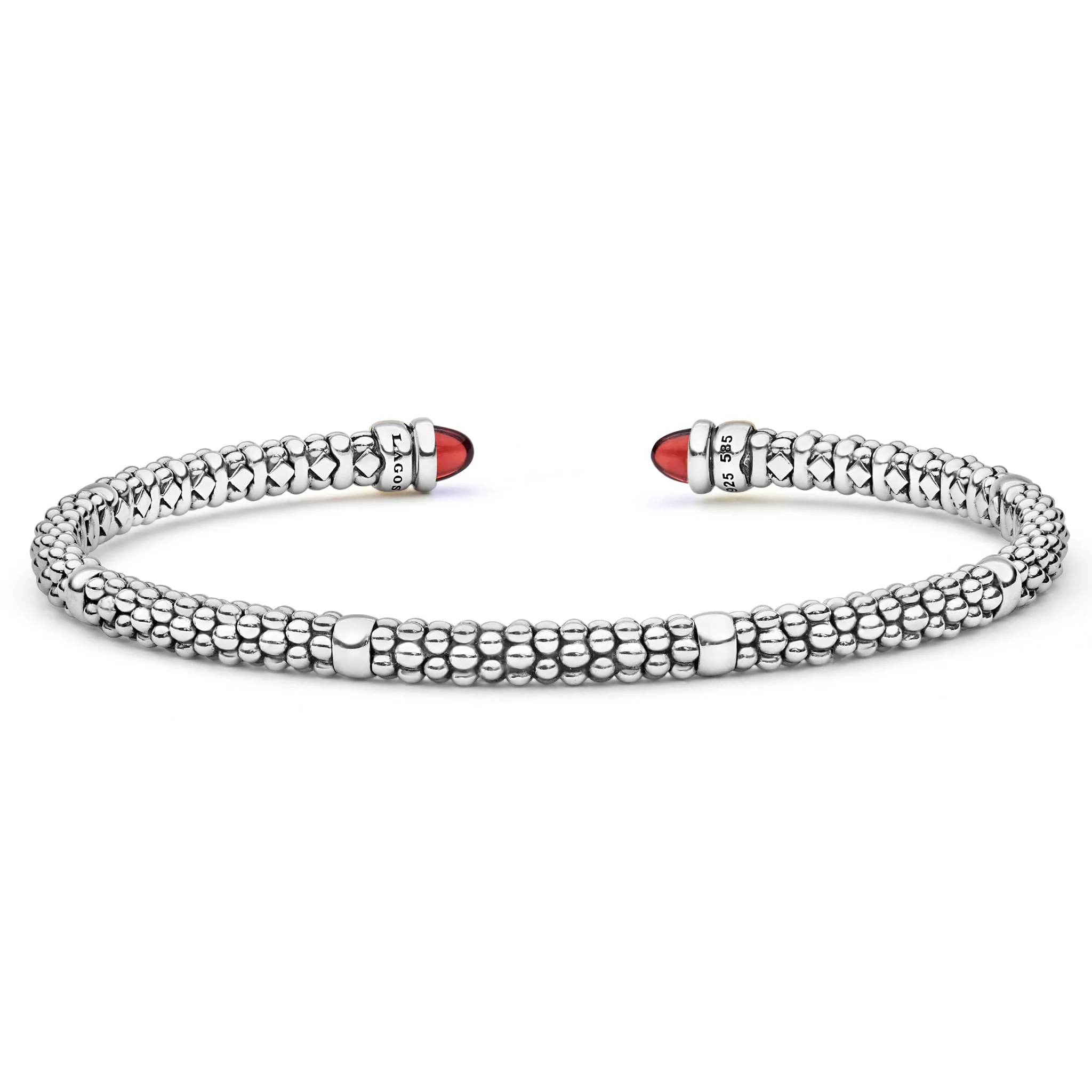 Signature Caviar Two-Tone Garnet Mini Versa Torque Bracelet | 3mm - Image 2