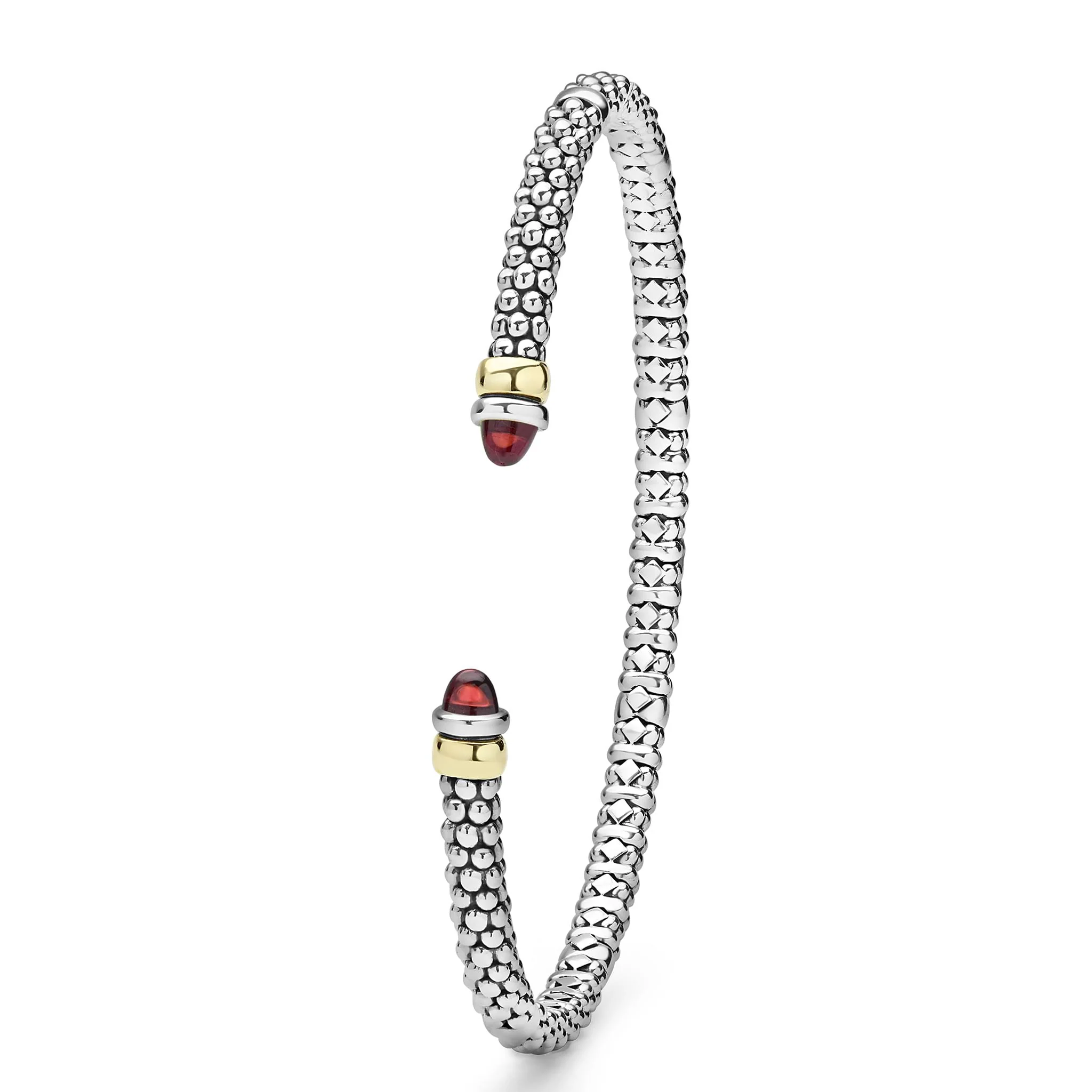 Signature Caviar Two-Tone Garnet Mini Versa Torque Bracelet | 3mm - Image 3