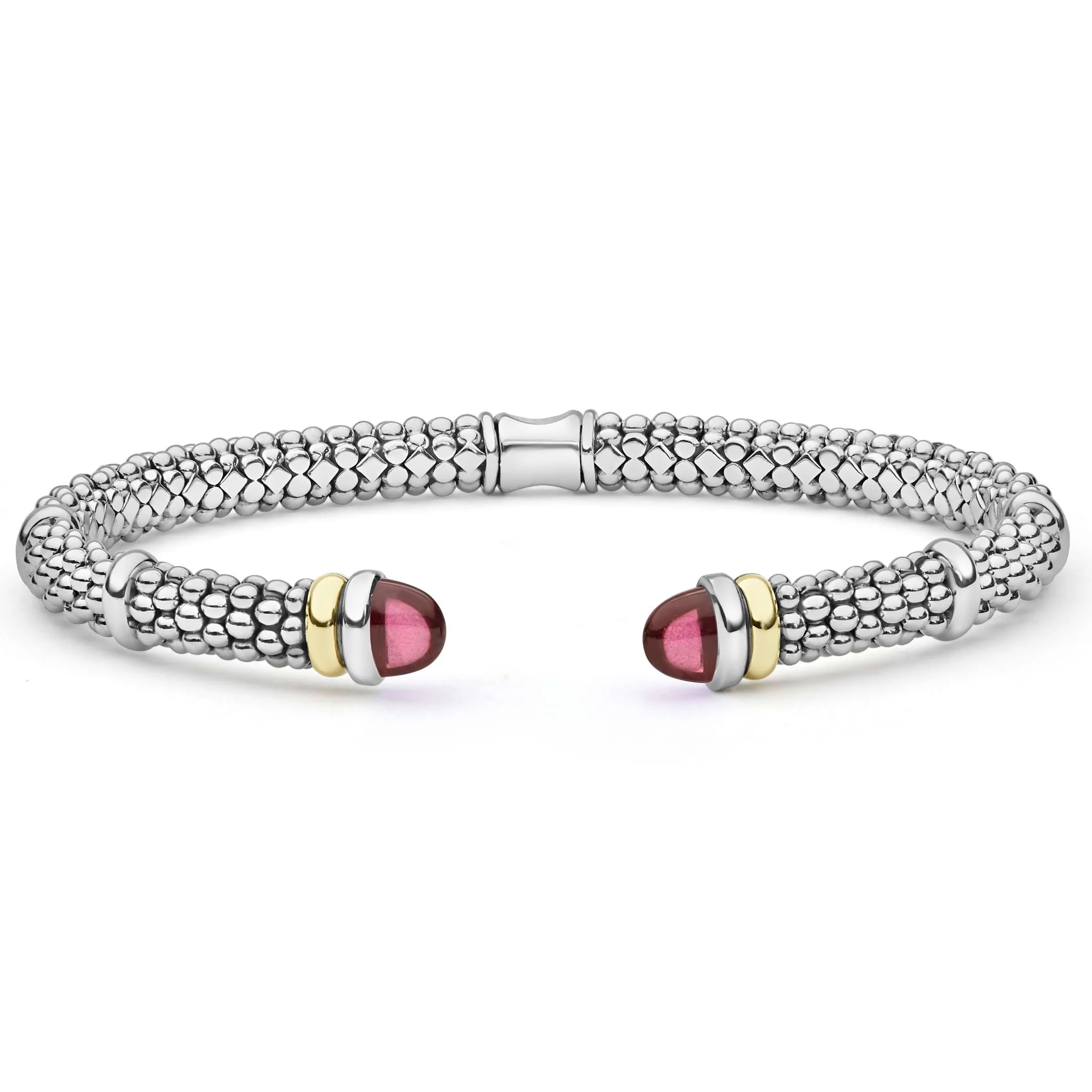 Signature Caviar Two-Tone Garnet Versa Torque Bracelet | 5mm