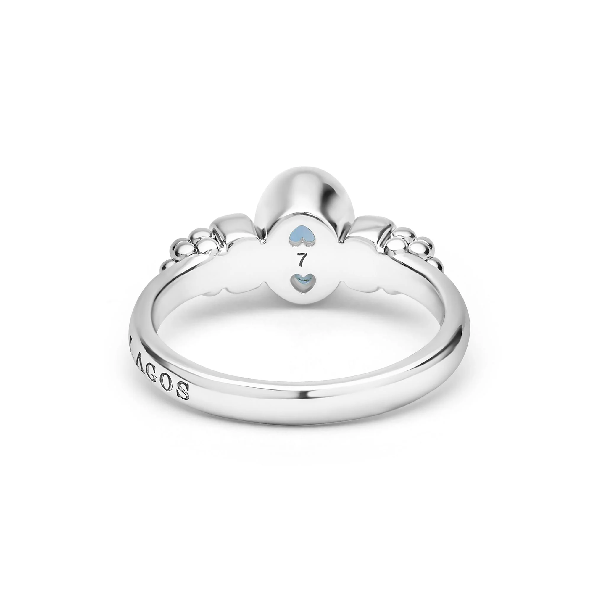 Signature Caviar Two-Tone Swiss Blue Topaz Oval Ring - Image 4