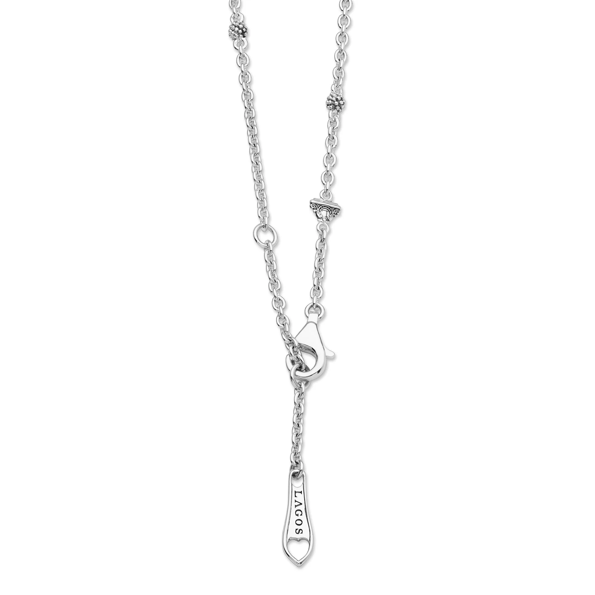 Signature Caviar Two-Tone White Topaz Oval Pendant Necklace - Image 4