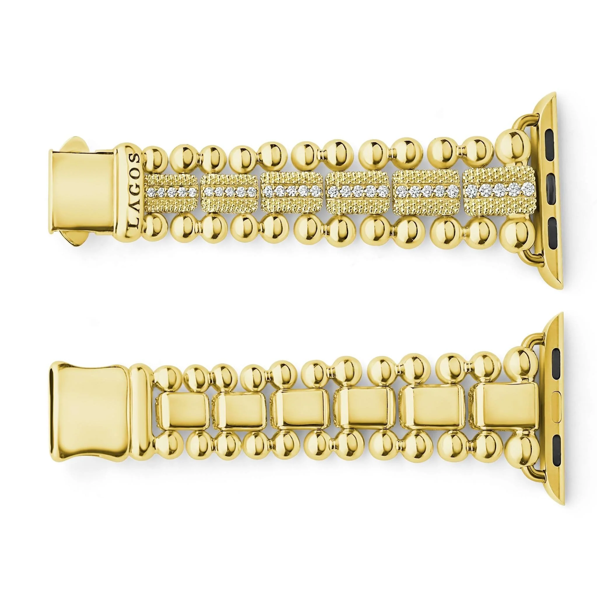 Smart Caviar 18K Gold and Diamond Caviar Beaded Watch Bracelet-38-45mm - Image 3