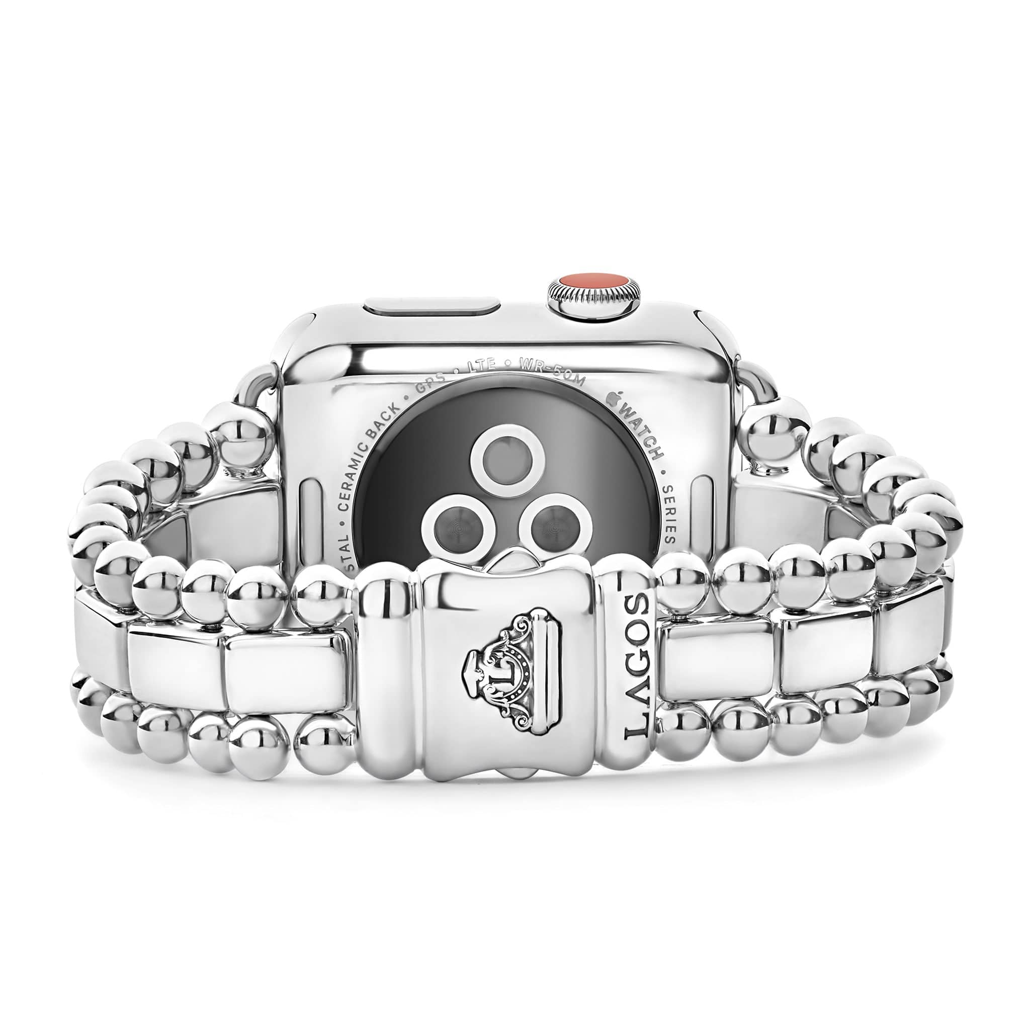Smart Caviar Sterling Silver Half Diamond Watch Bracelet-38-45mm - Image 4