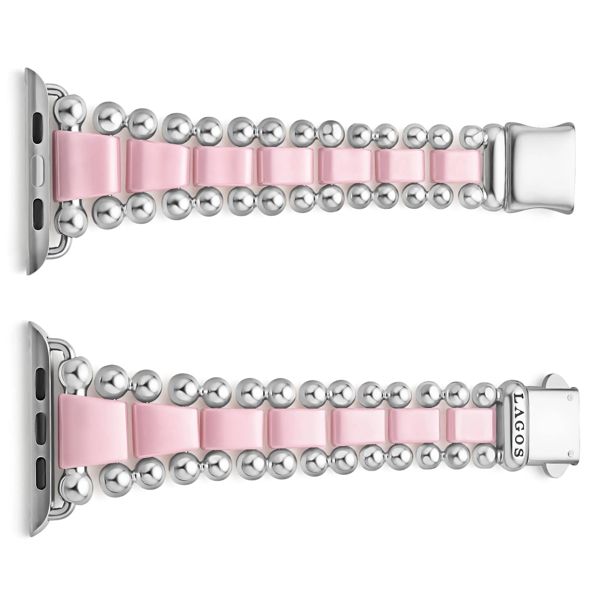 Smart Caviar Pink Ceramic and Stainless Steel Watch Bracelet-42-49mm - Image 5