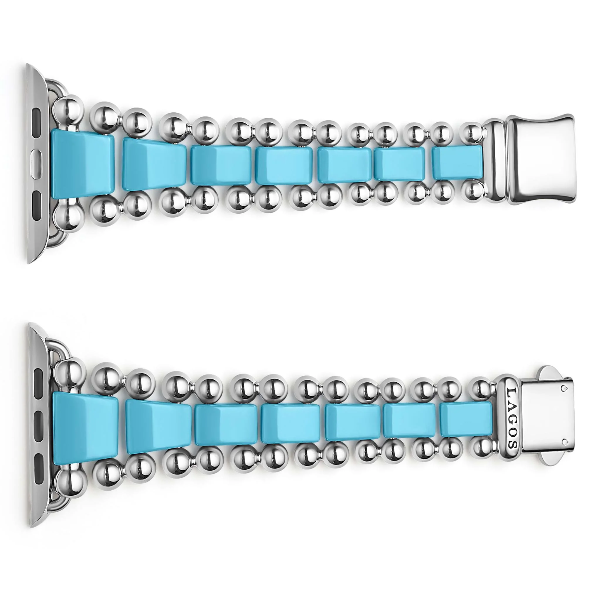 Smart Caviar Blue Ceramic and Stainless Steel Watch Bracelet-42-49mm - Image 2