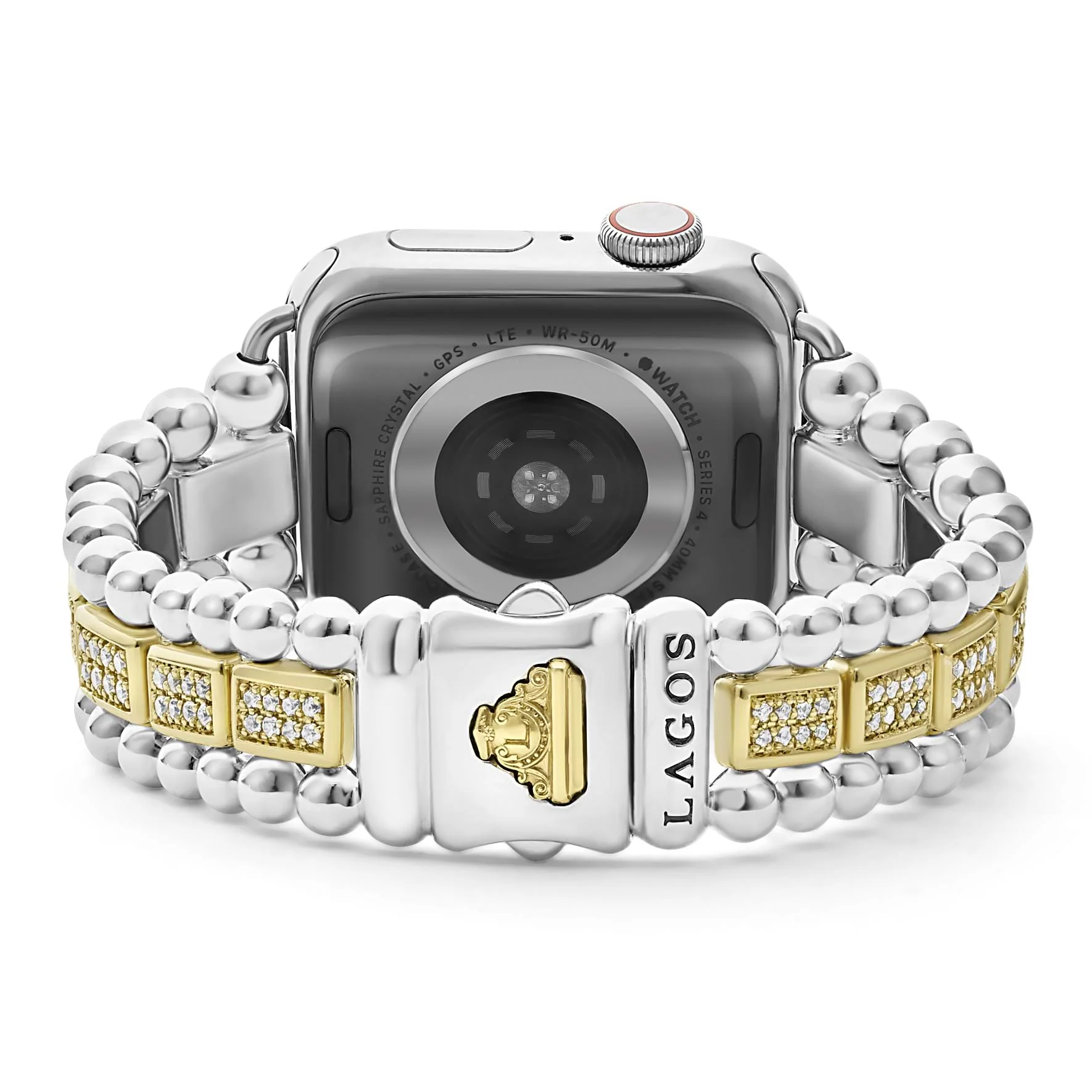 Smart Caviar 18K Gold and Sterling Silver Full Diamond Watch Bracelet-38-45mm - Image 6