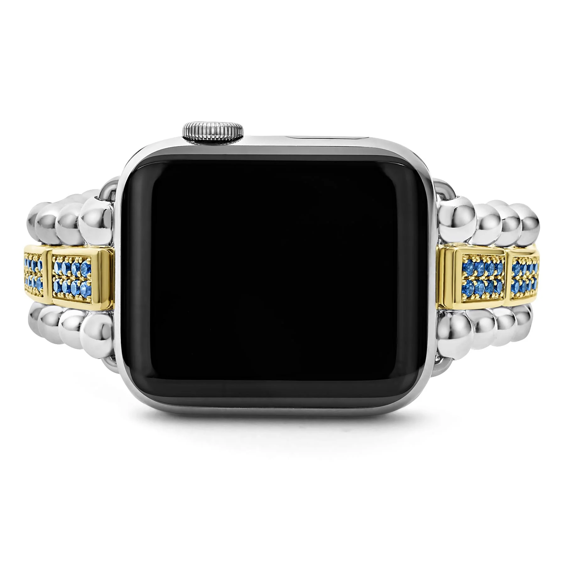 Smart Caviar 18K Gold and Sterling Silver Blue Sapphire Watch Bracelet-38-45mm - Image 4