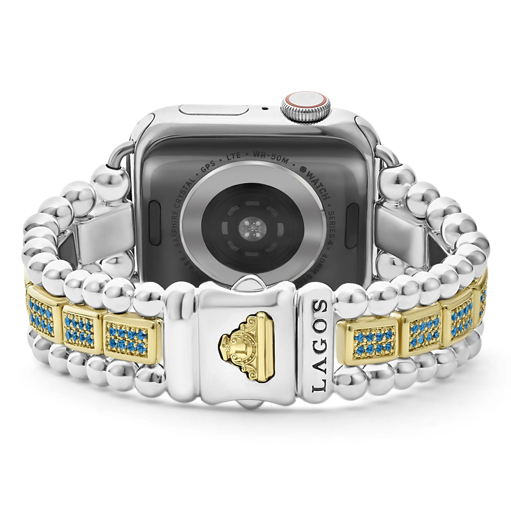 Smart Caviar 18K Gold and Sterling Silver Blue Sapphire Watch Bracelet-38-45mm - Image 5