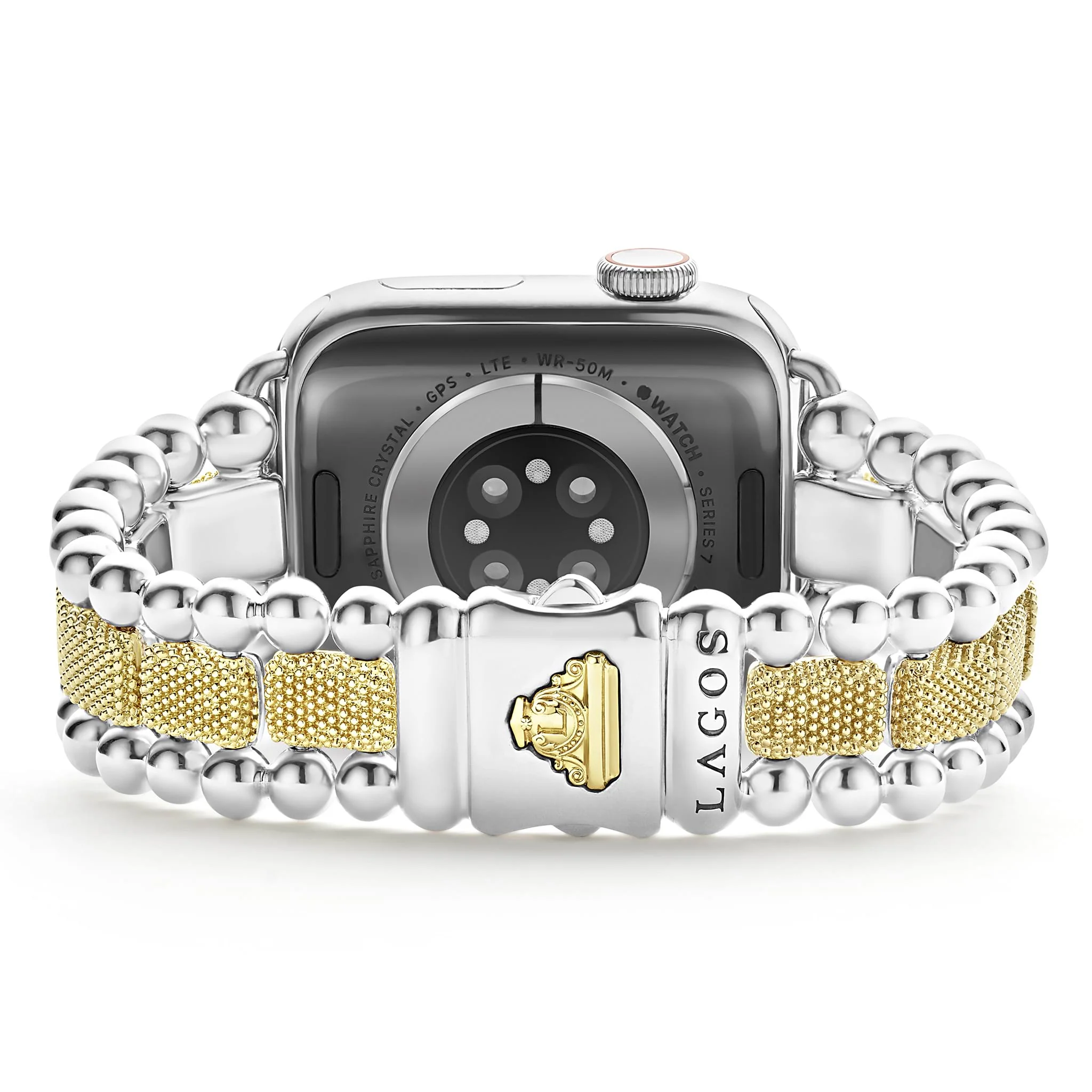 Smart Caviar 18K Gold and Sterling Silver Caviar Beaded Watch Bracelet-38-45mm - Image 5