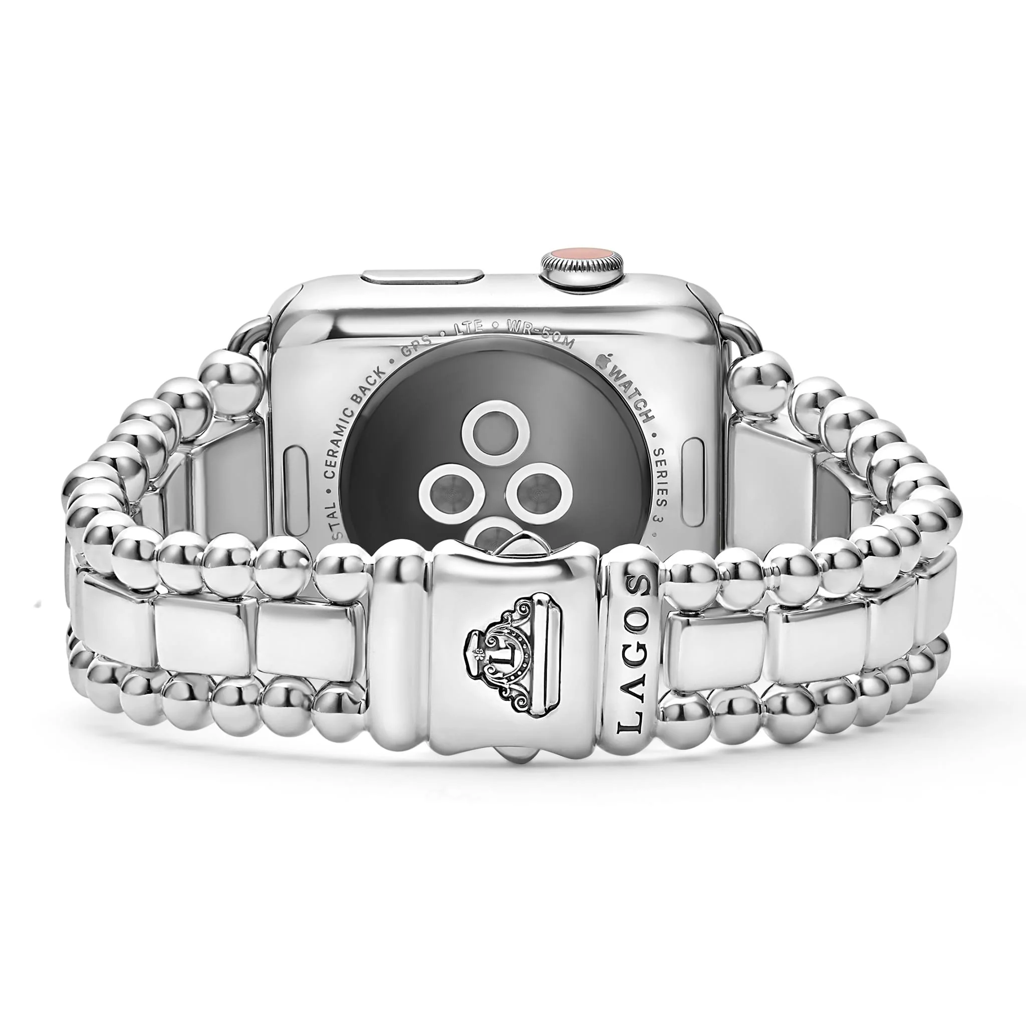 Smart Caviar Sterling Silver Half Diamond Watch Bracelet-42-49mm - Image 4