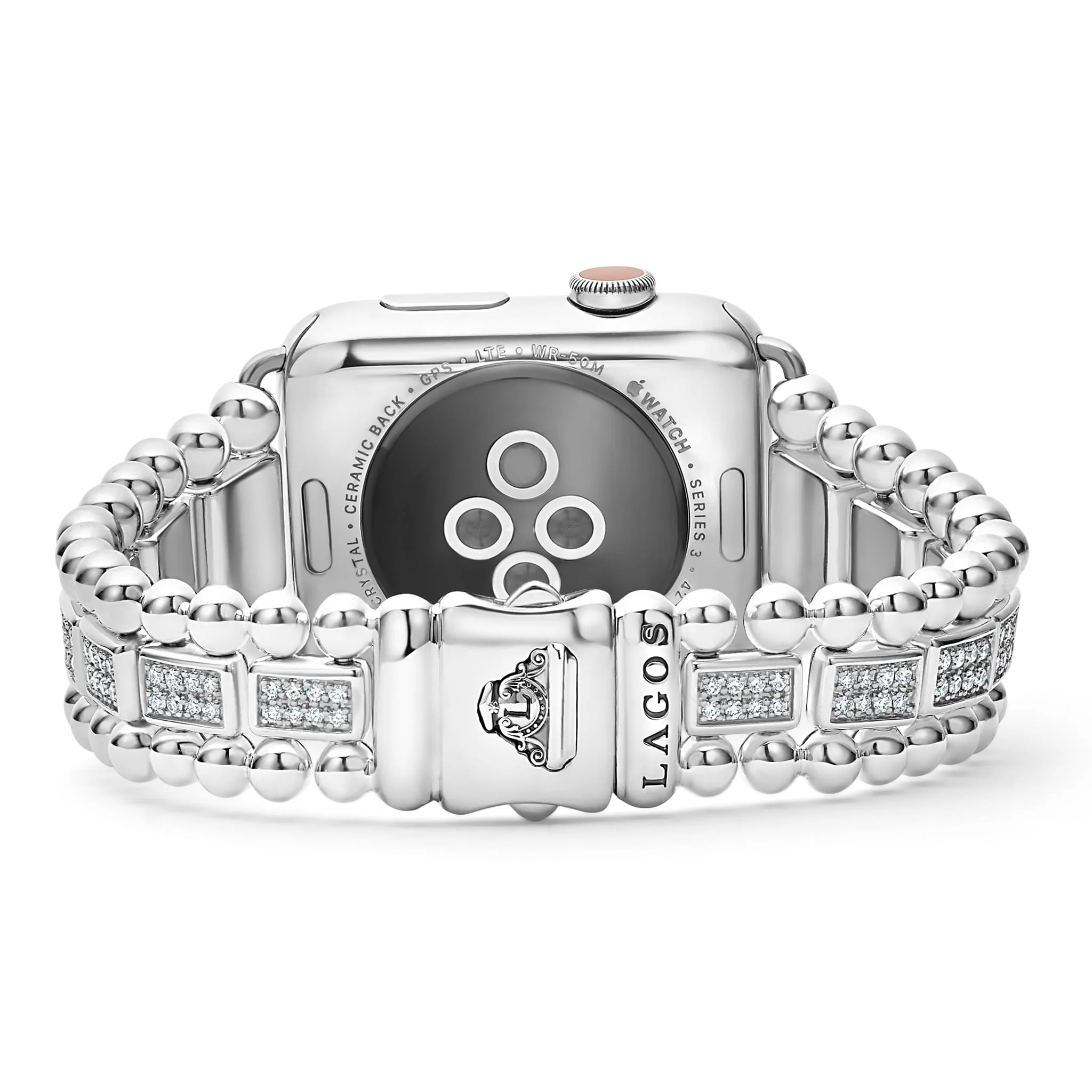 Smart Caviar Sterling Silver Full Diamond Watch Bracelet-42-49mm - Image 4