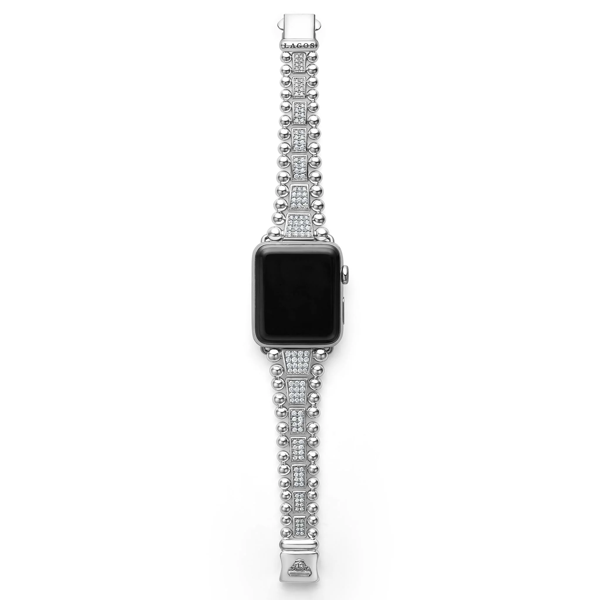 Smart Caviar Sterling Silver Full Diamond Watch Bracelet-42-49mm - Image 6