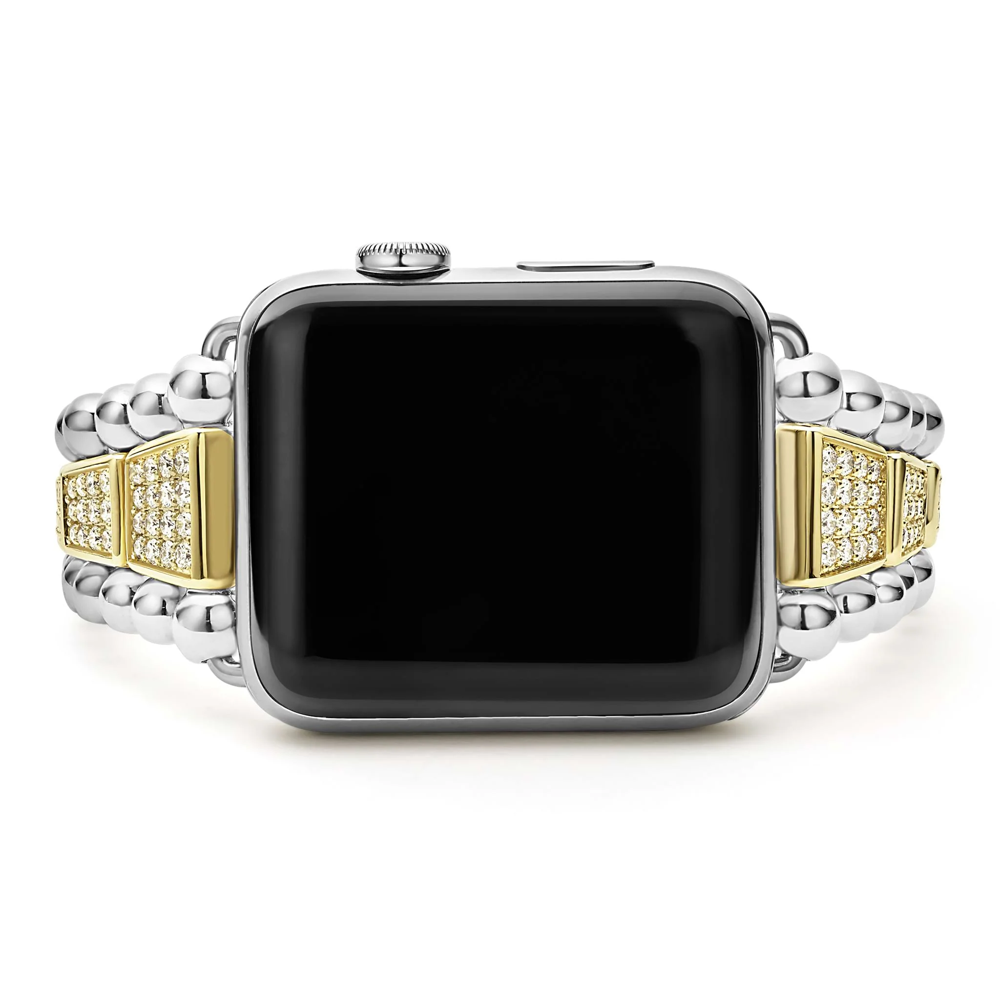 Smart Caviar 18K Gold and Sterling Silver Full Diamond Watch Bracelet-42-49mm - Image 5