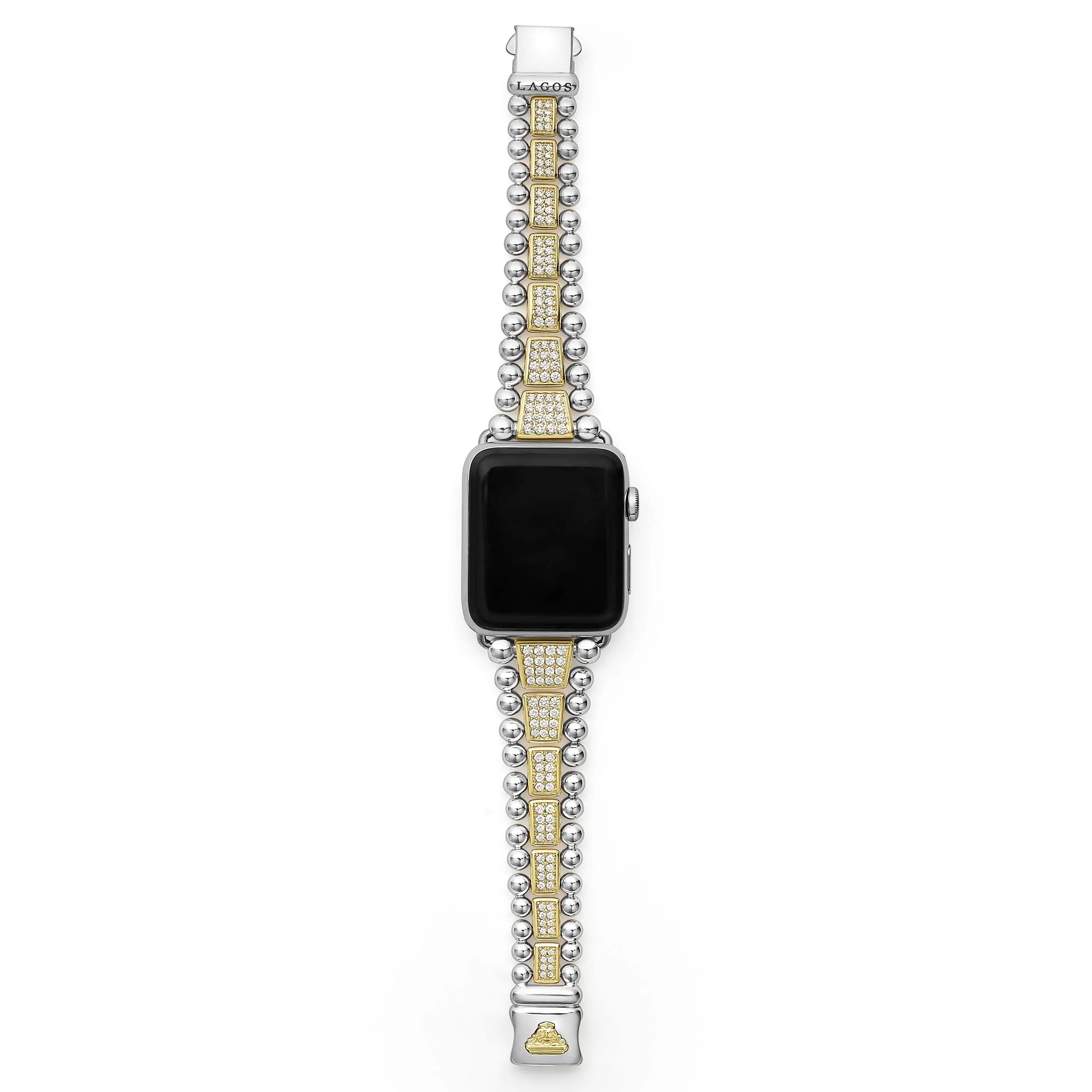 Smart Caviar 18K Gold and Sterling Silver Full Diamond Watch Bracelet-42-49mm - Image 6