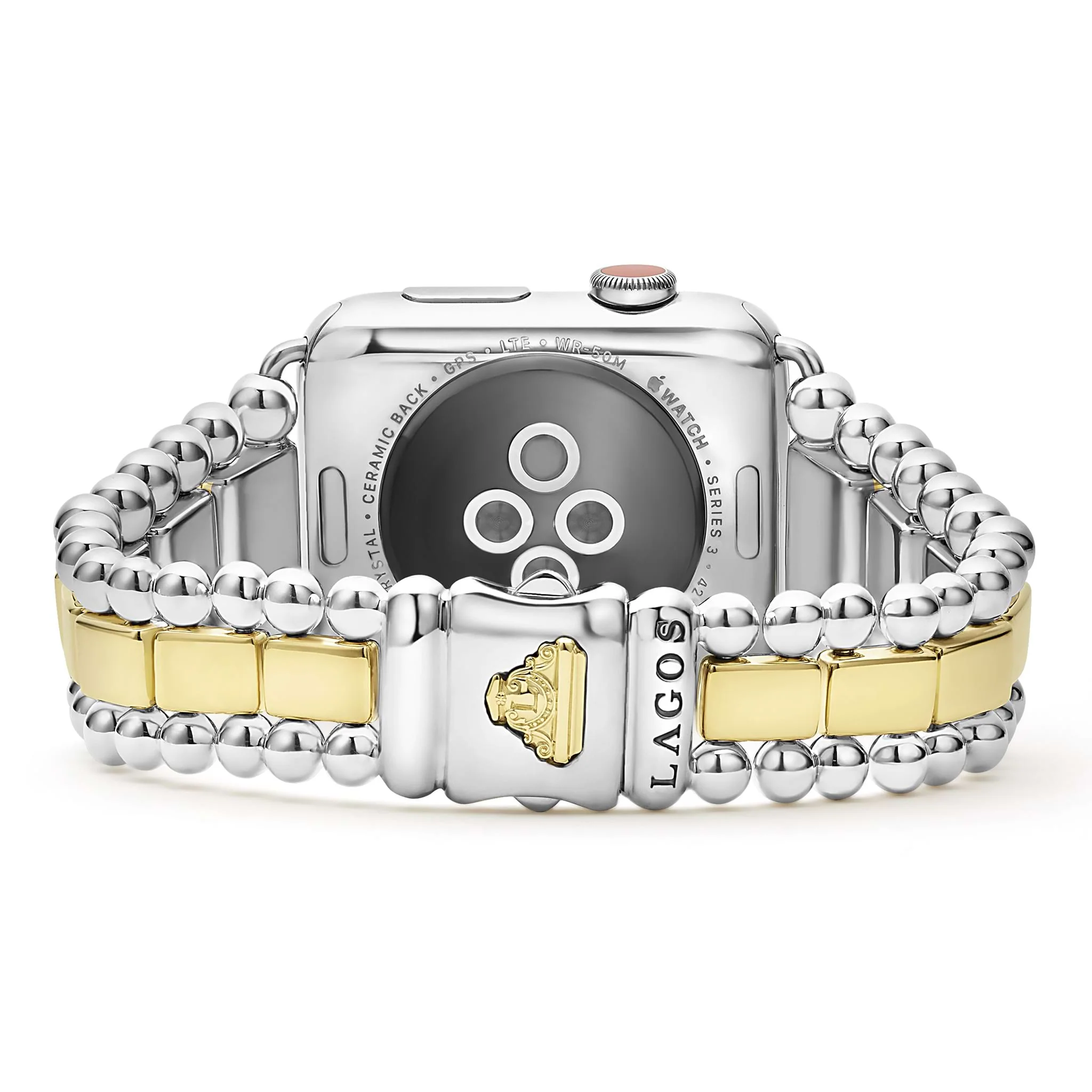 Smart Caviar 18K Gold and Sterling Silver Single Diamond Watch Bracelet-42-49mm - Image 4