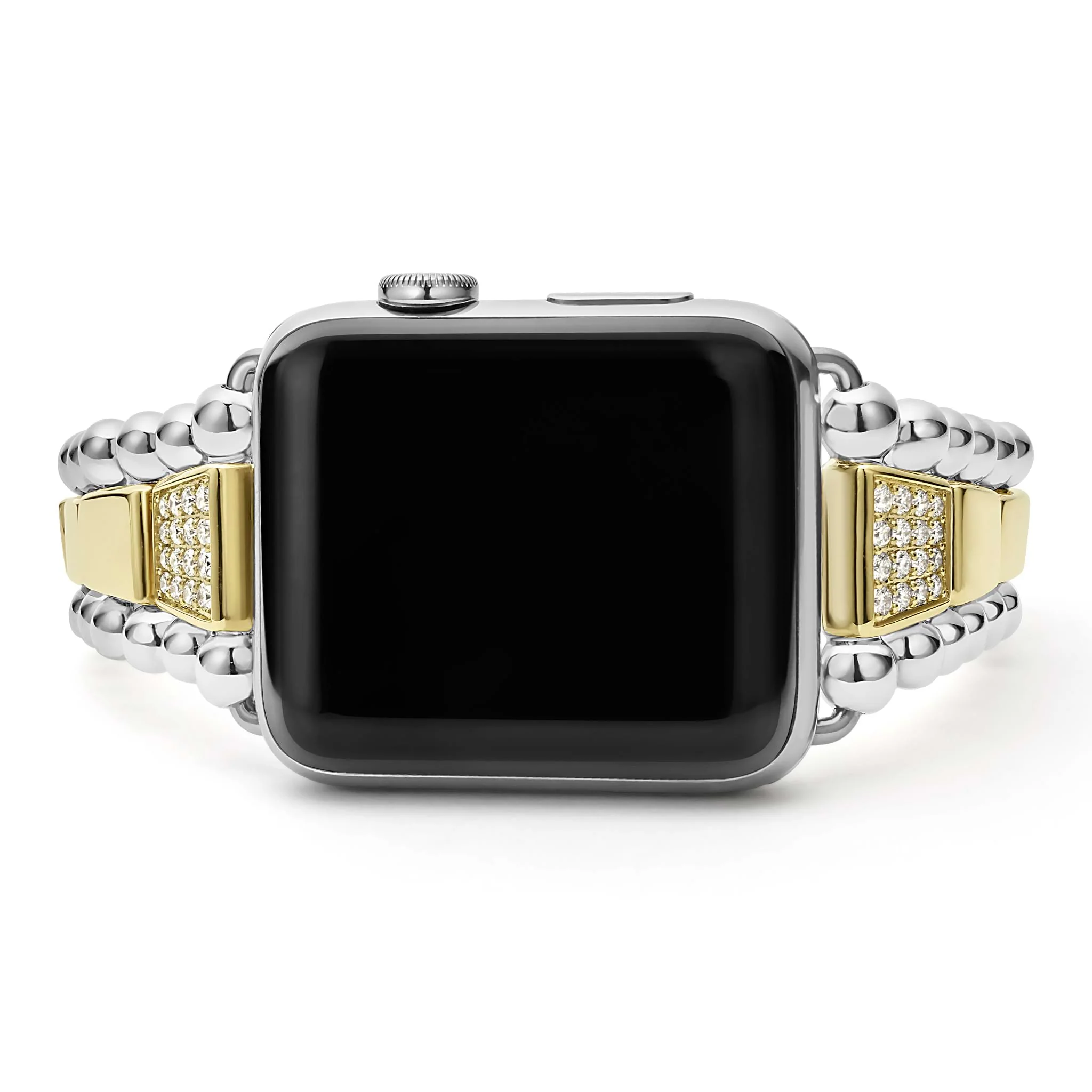 Smart Caviar 18K Gold and Sterling Silver Single Diamond Watch Bracelet-42-49mm - Image 5